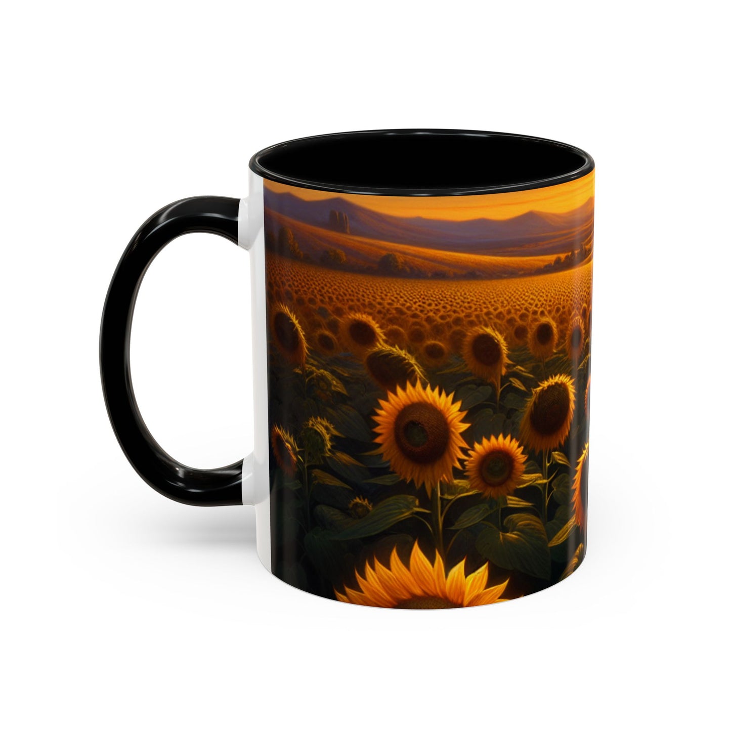 Golden Sunset Sunflower Serenade - Mugs