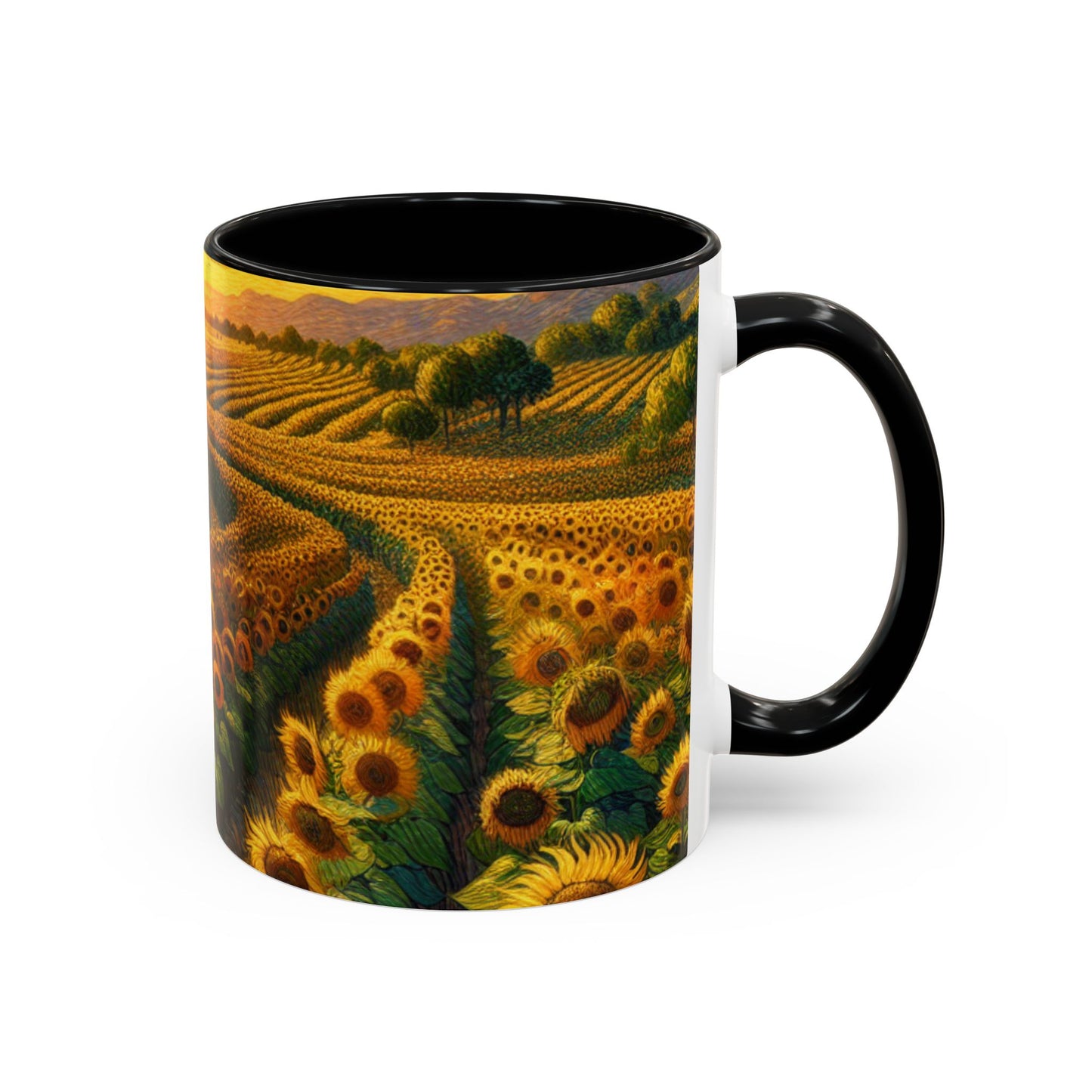 Sun-drenched Van Gogh-inspired Sunflower Spiral - Mugs