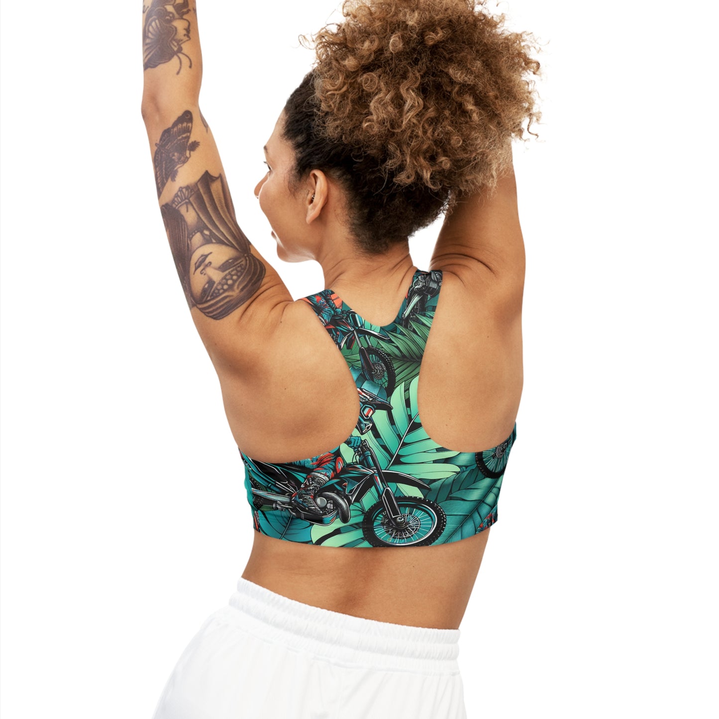 Tropical Moto Adventure Blitz Pattern - Sports Bra