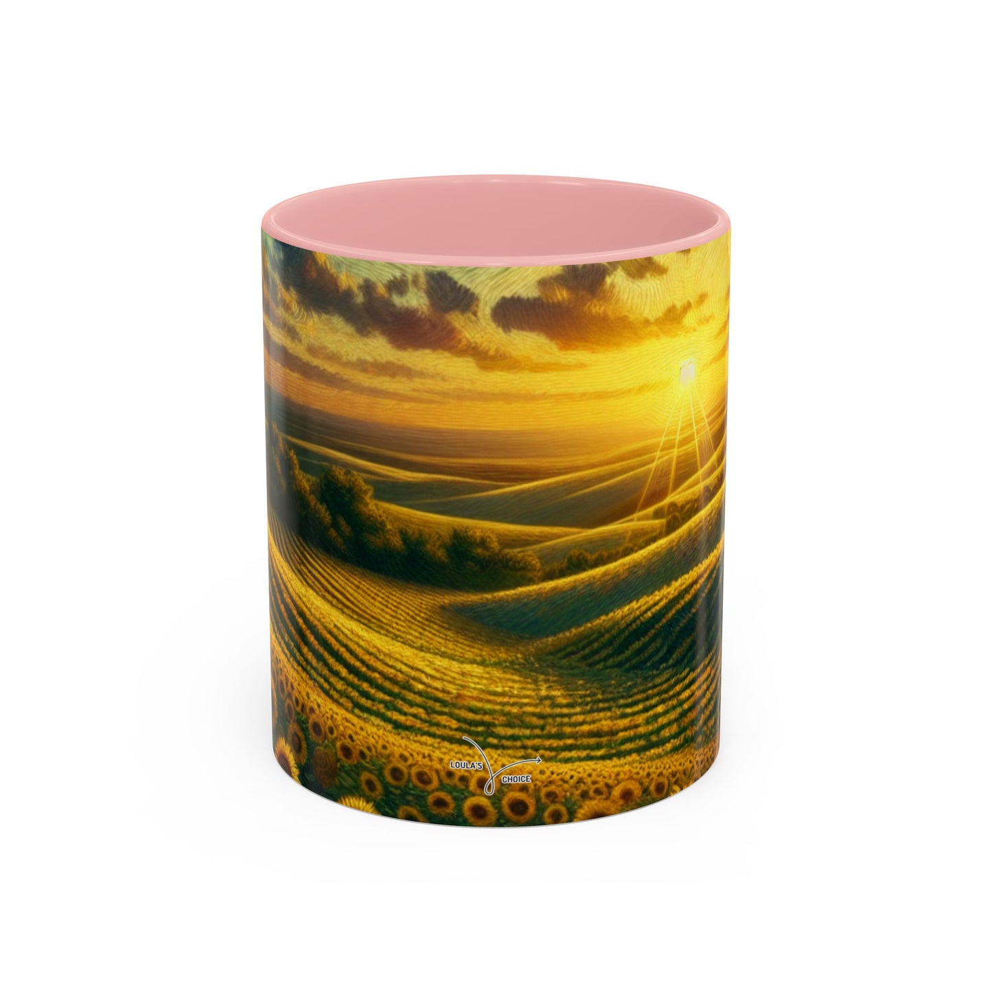 Sunset Serenade in Sunflower Fields - Mugs