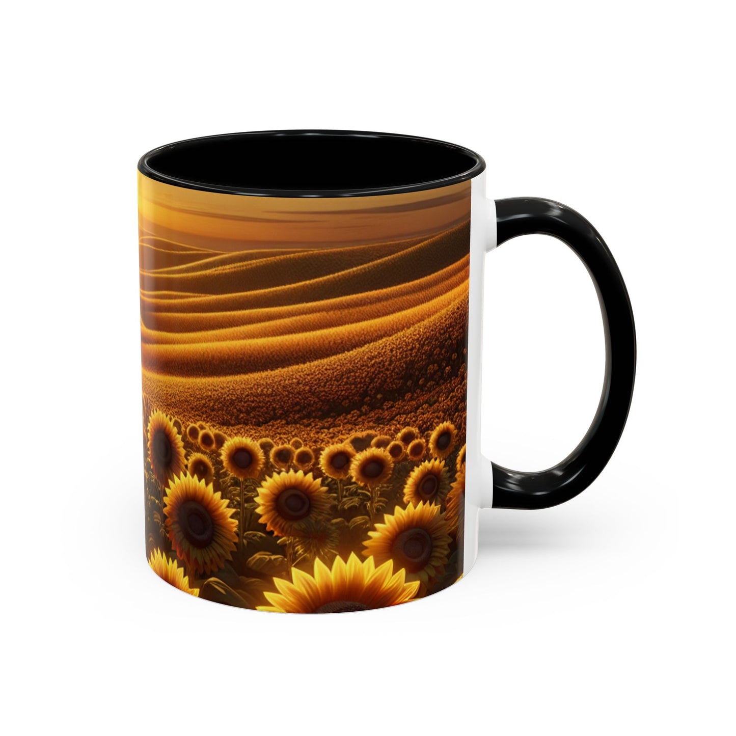 Golden Hour Sunflower Waves - Mugs