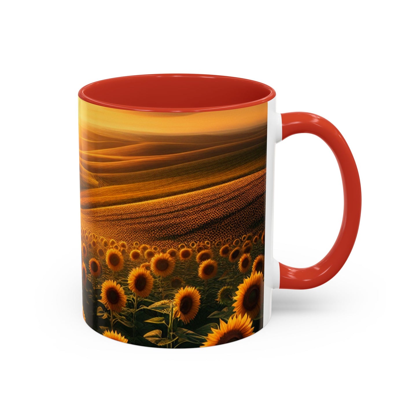 Golden Sunflower Waves - Mugs