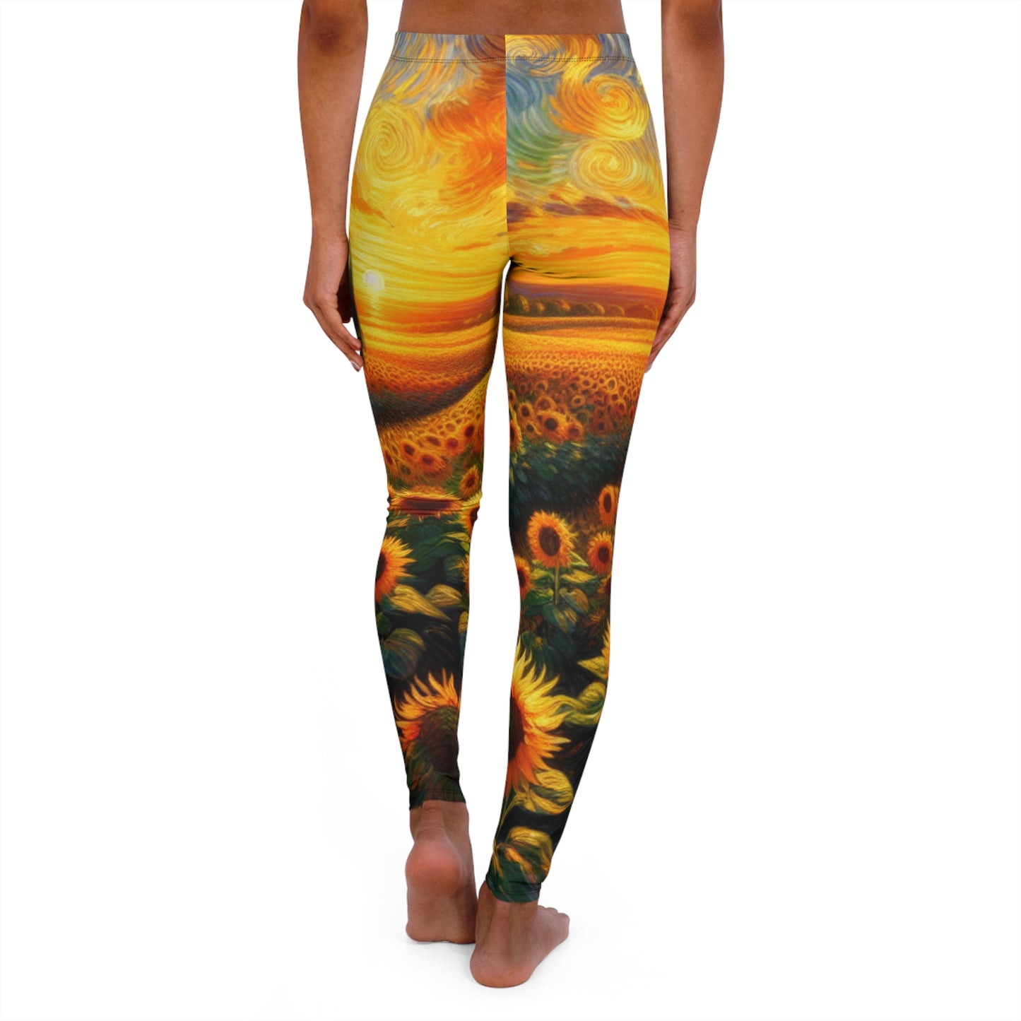 Sunset Whirl: Sunflower Symphony - Leggings