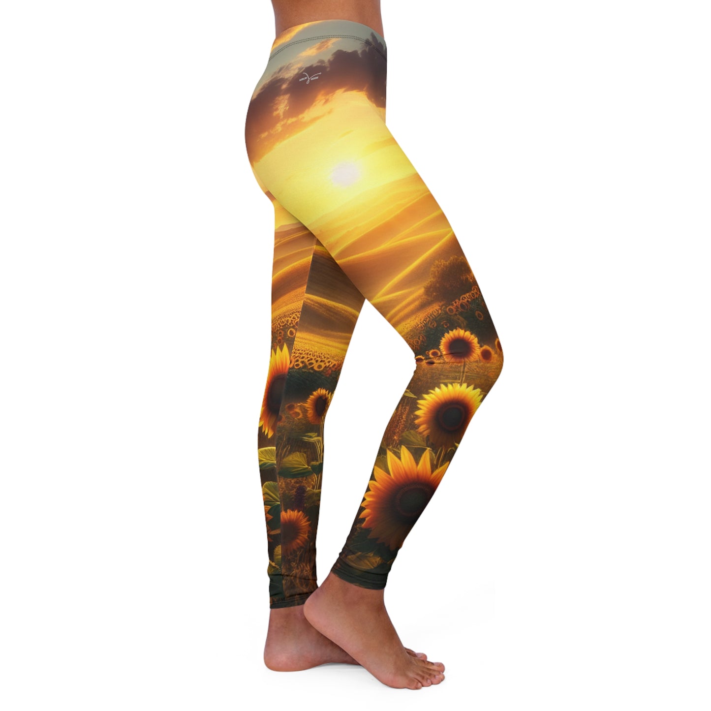 Amber Sunflower Serenade - Leggings