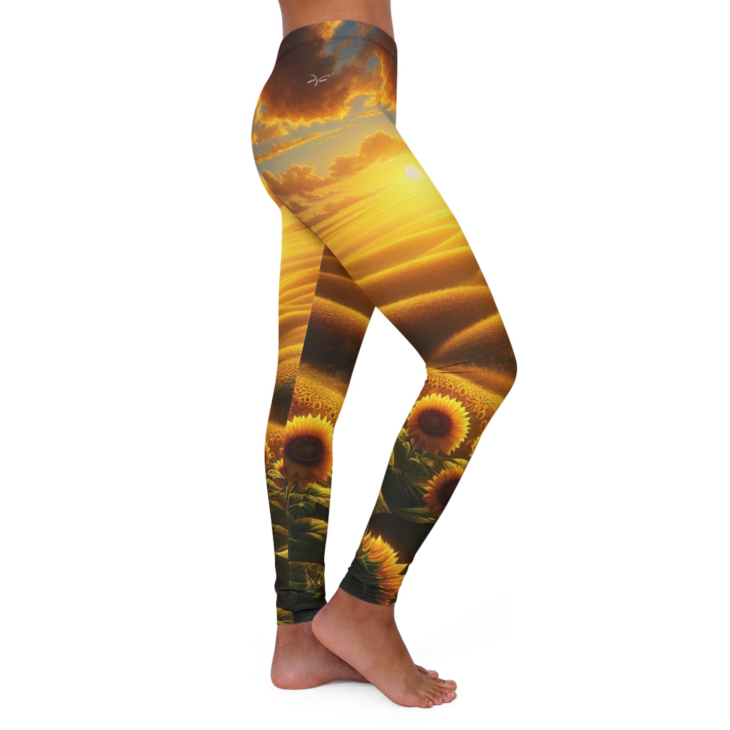 Golden Sunset Sunflower Fields - Leggings