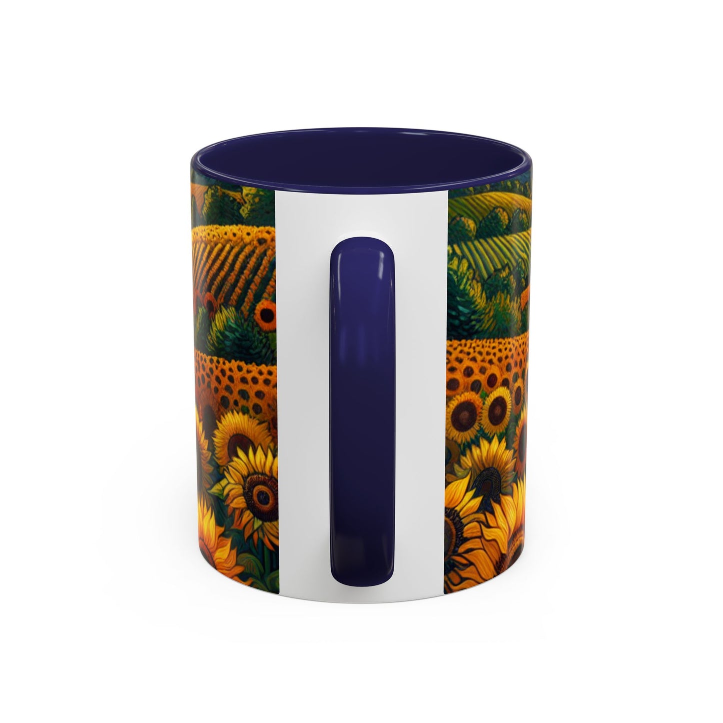 Sunset Serenade in Sunflower Fields - Mugs