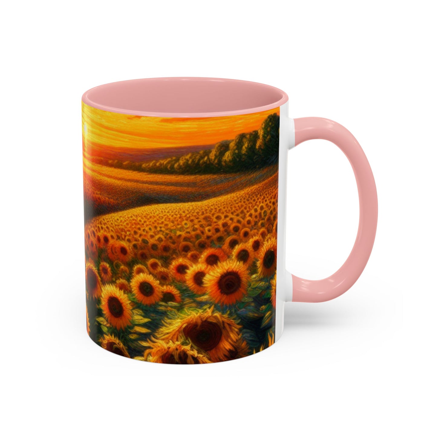 Sunset Whirl: Sunflower Symphony - Mugs