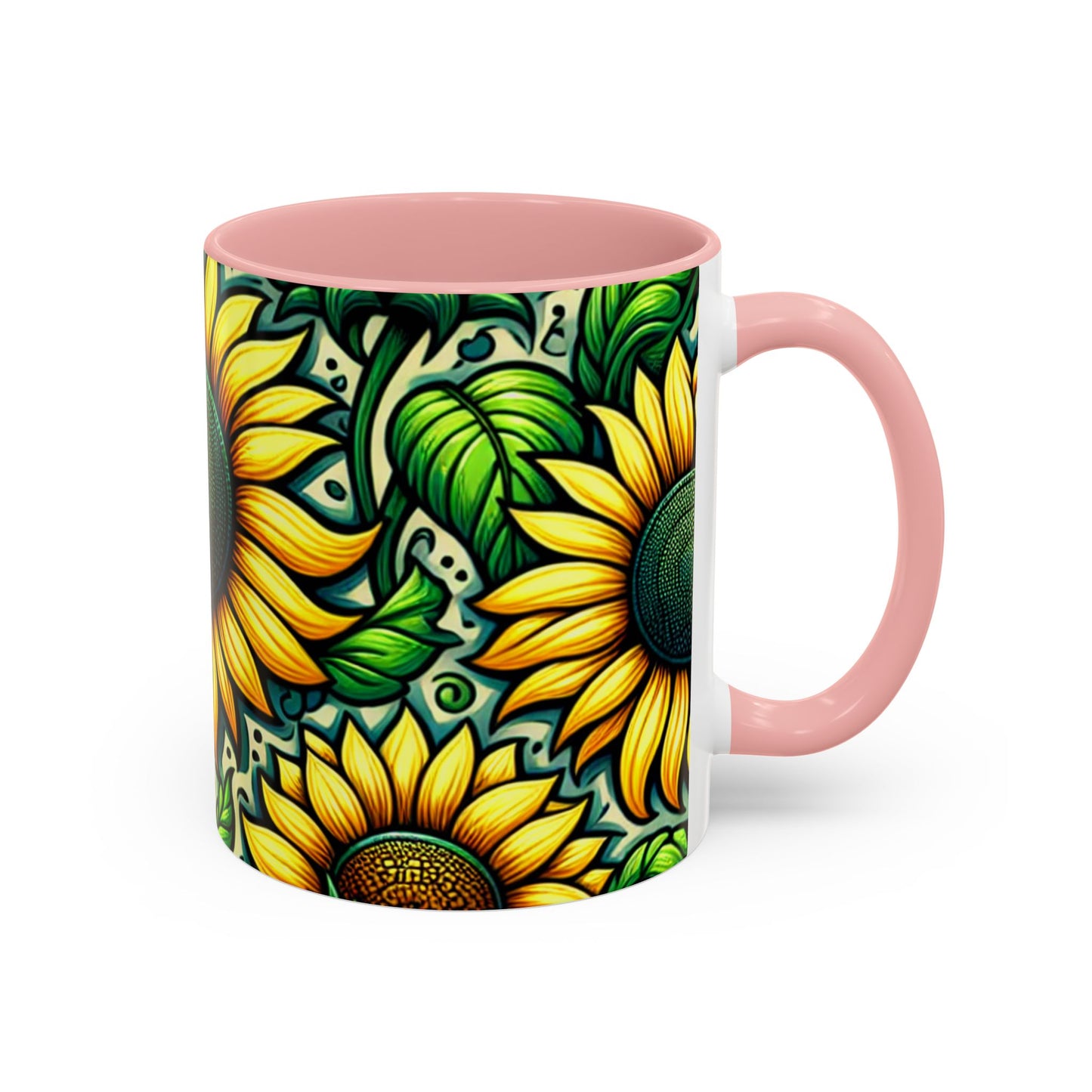 Verdant Helianthus Tapestry - Mugs