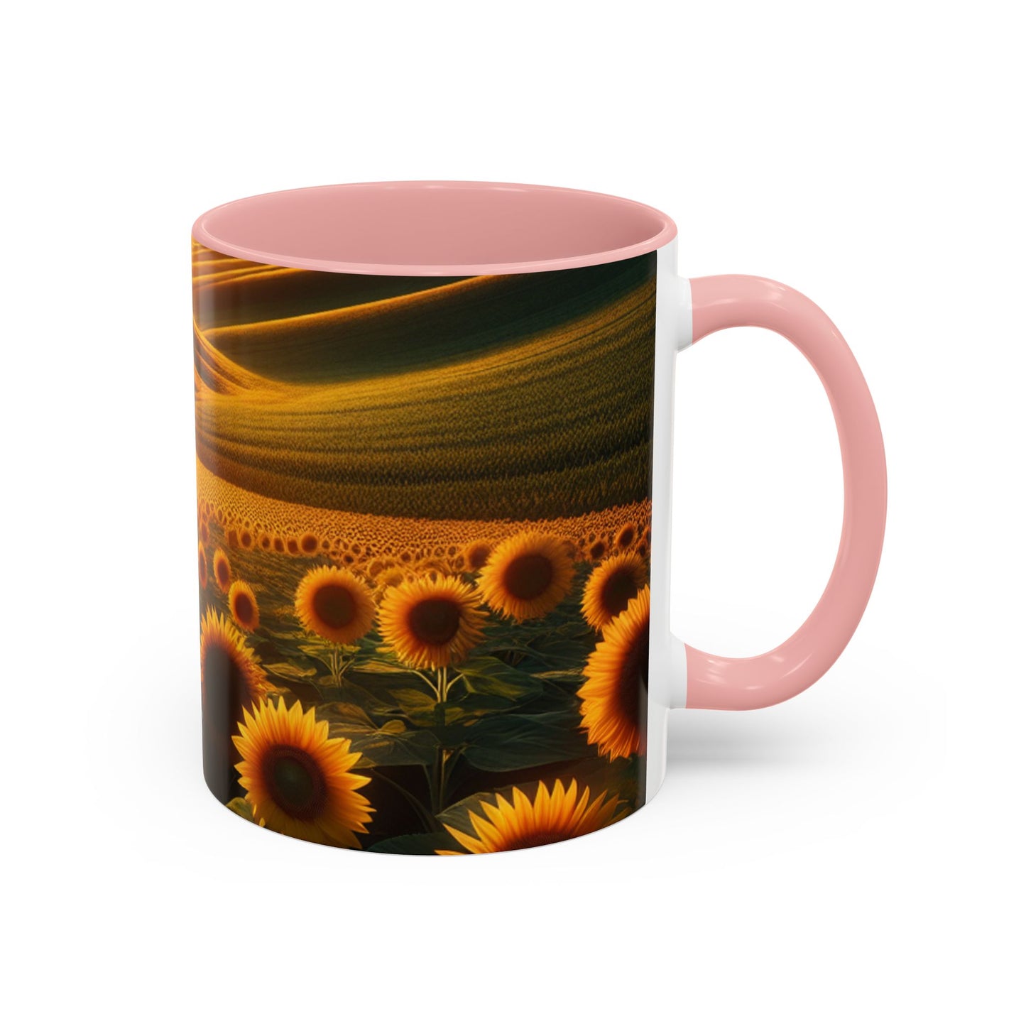 Sunset Serenity in Sunflower Valleys - Mugs