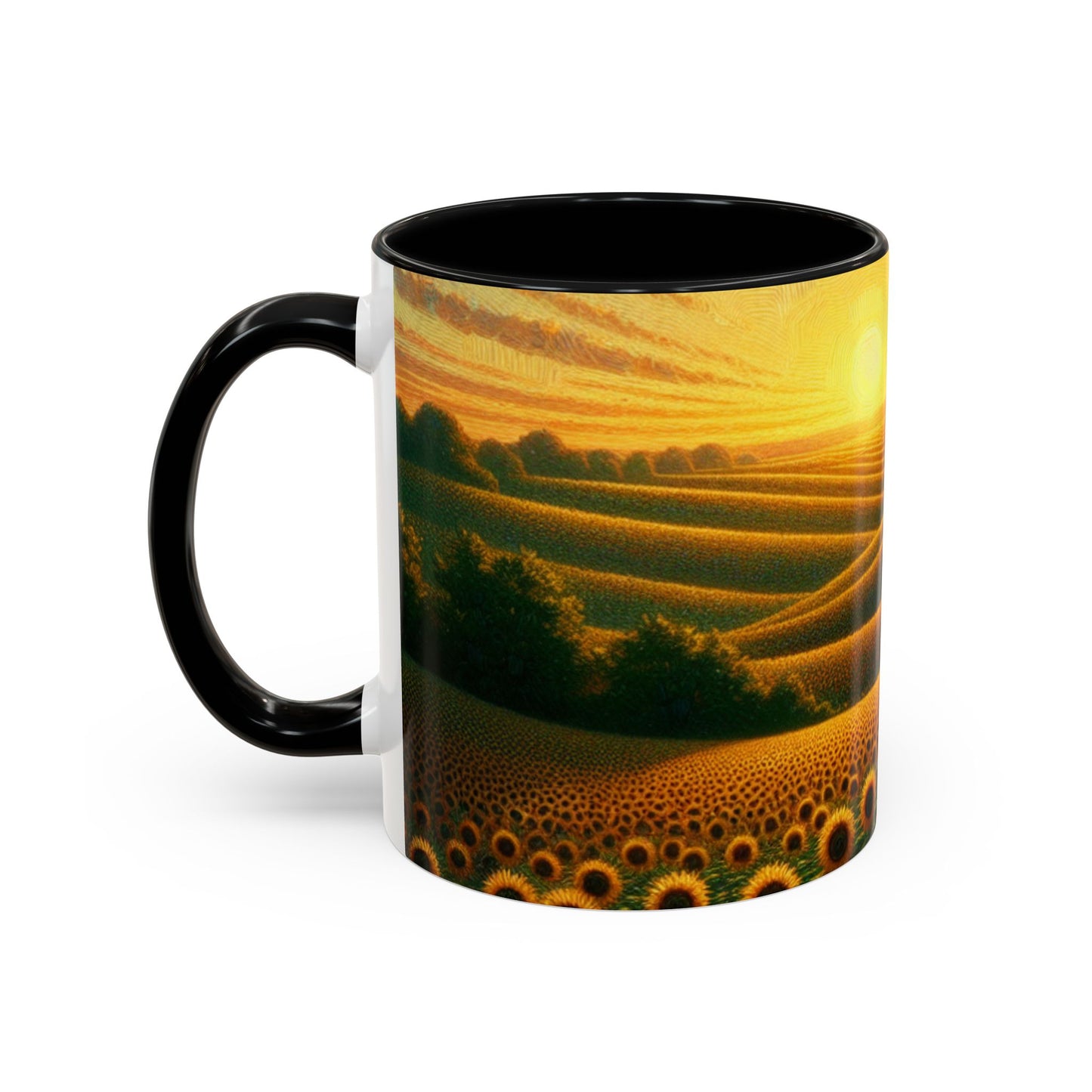 Sunset Harmony Sunflower Fields - Mugs