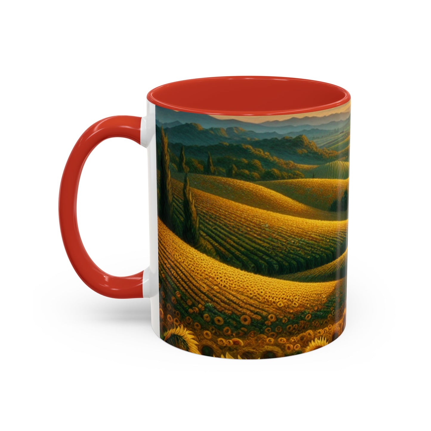 Golden Sunflower Fields at Dusk - Mugs