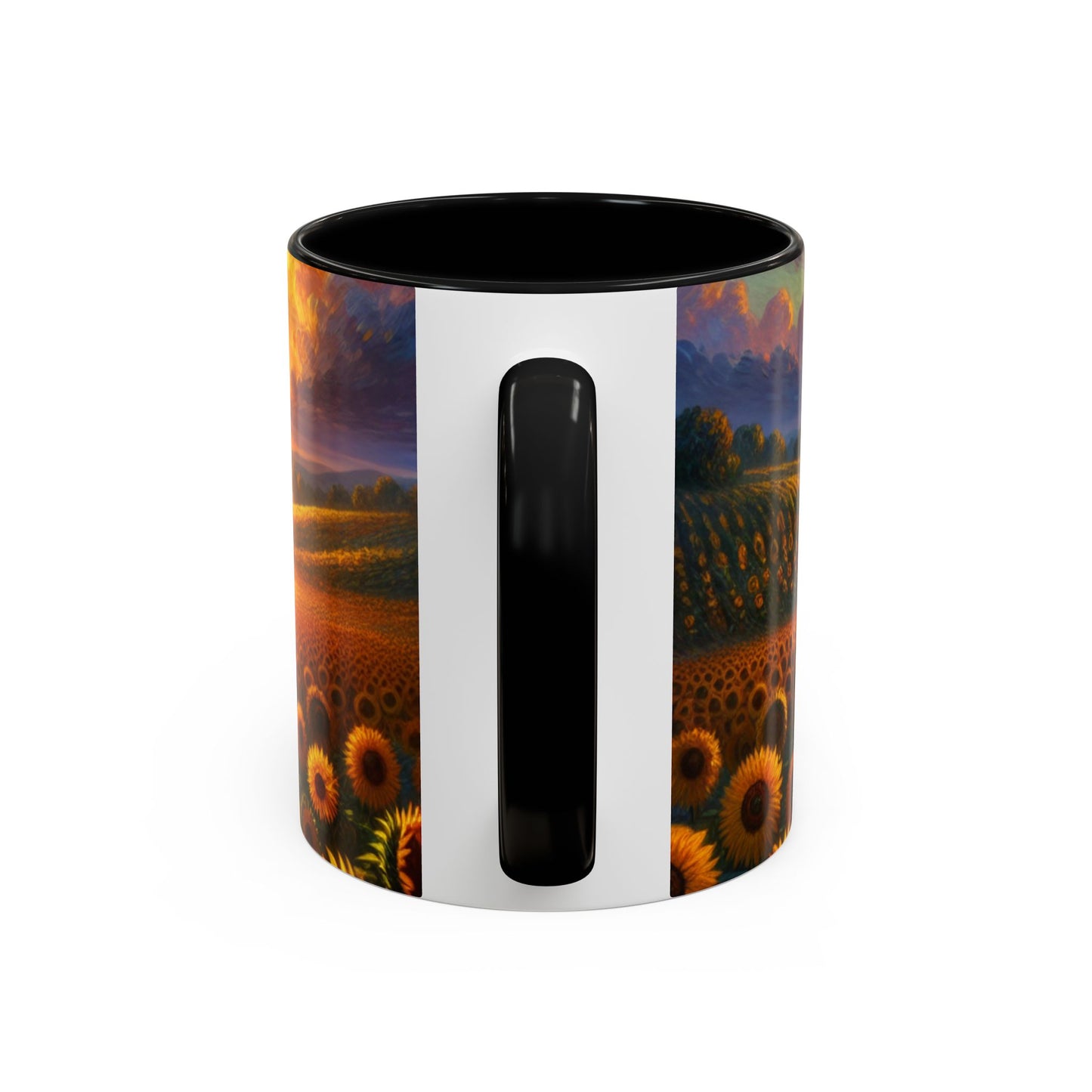 Sunset Serenade in Sunflower Fields - Mugs
