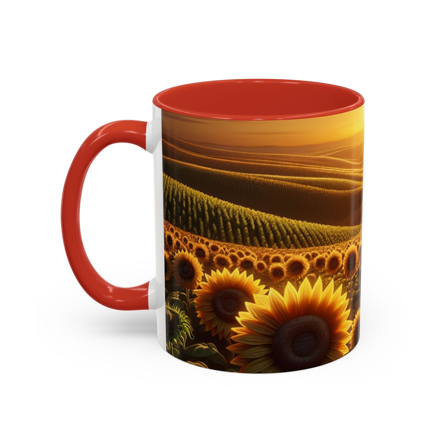 Golden Hour Sunflower Waves - Mugs
