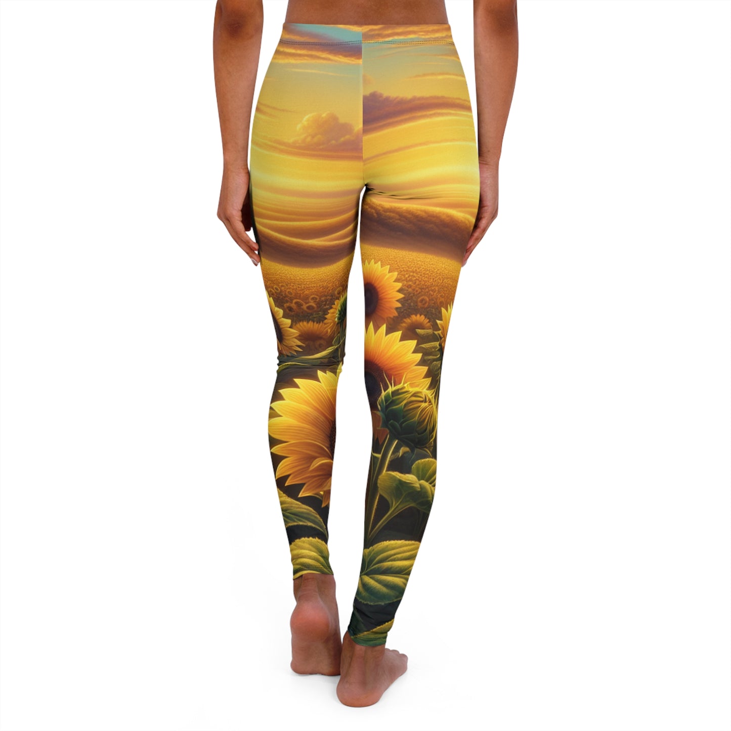 Amber Radiance Sunflower Fields - Leggings