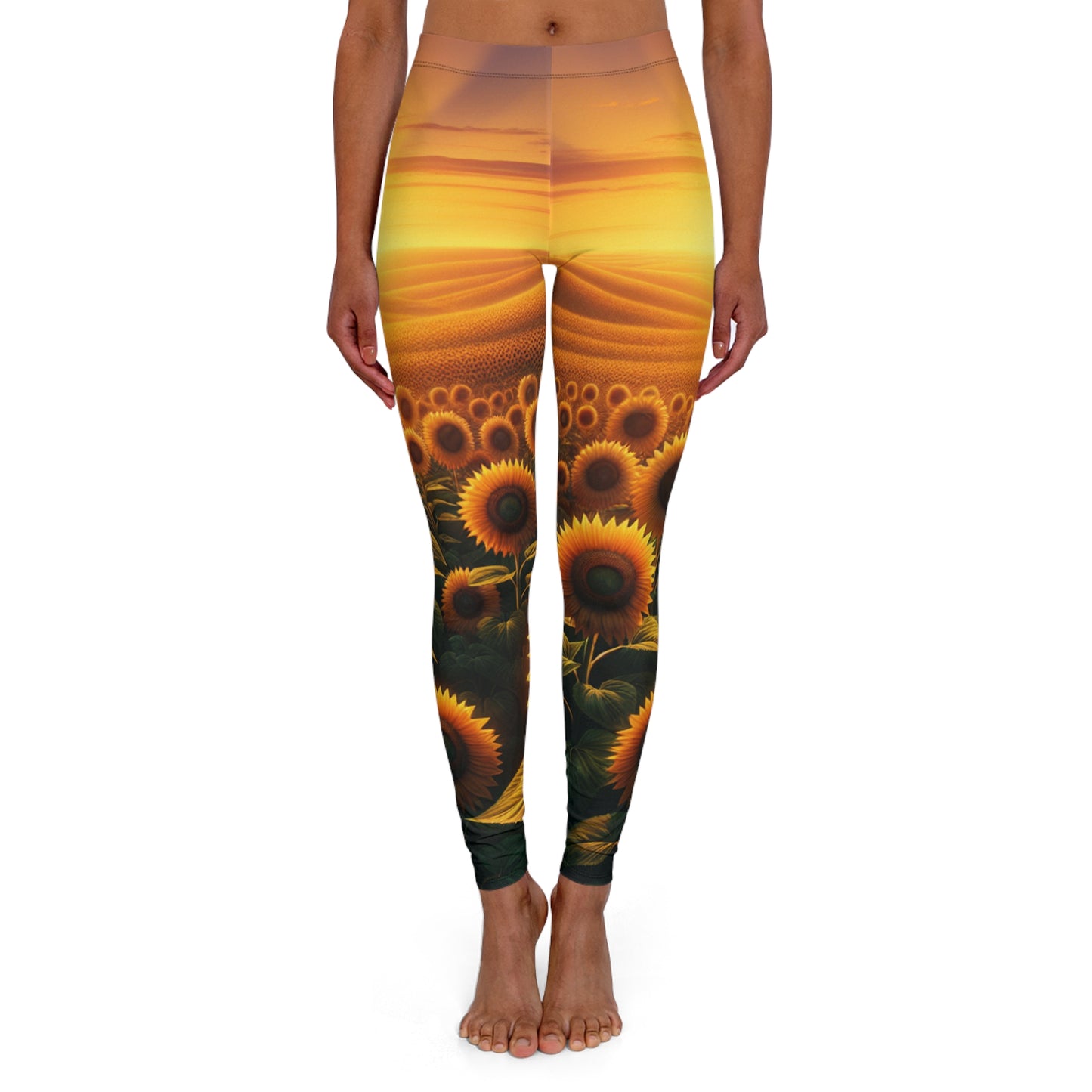 Amber Horizons Sunflower Field - Leggings