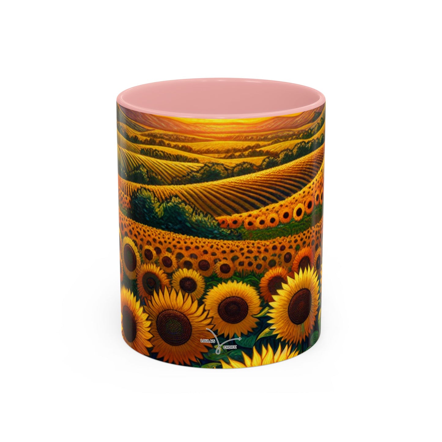 Sunset Serenade in Sunflower Fields - Mugs
