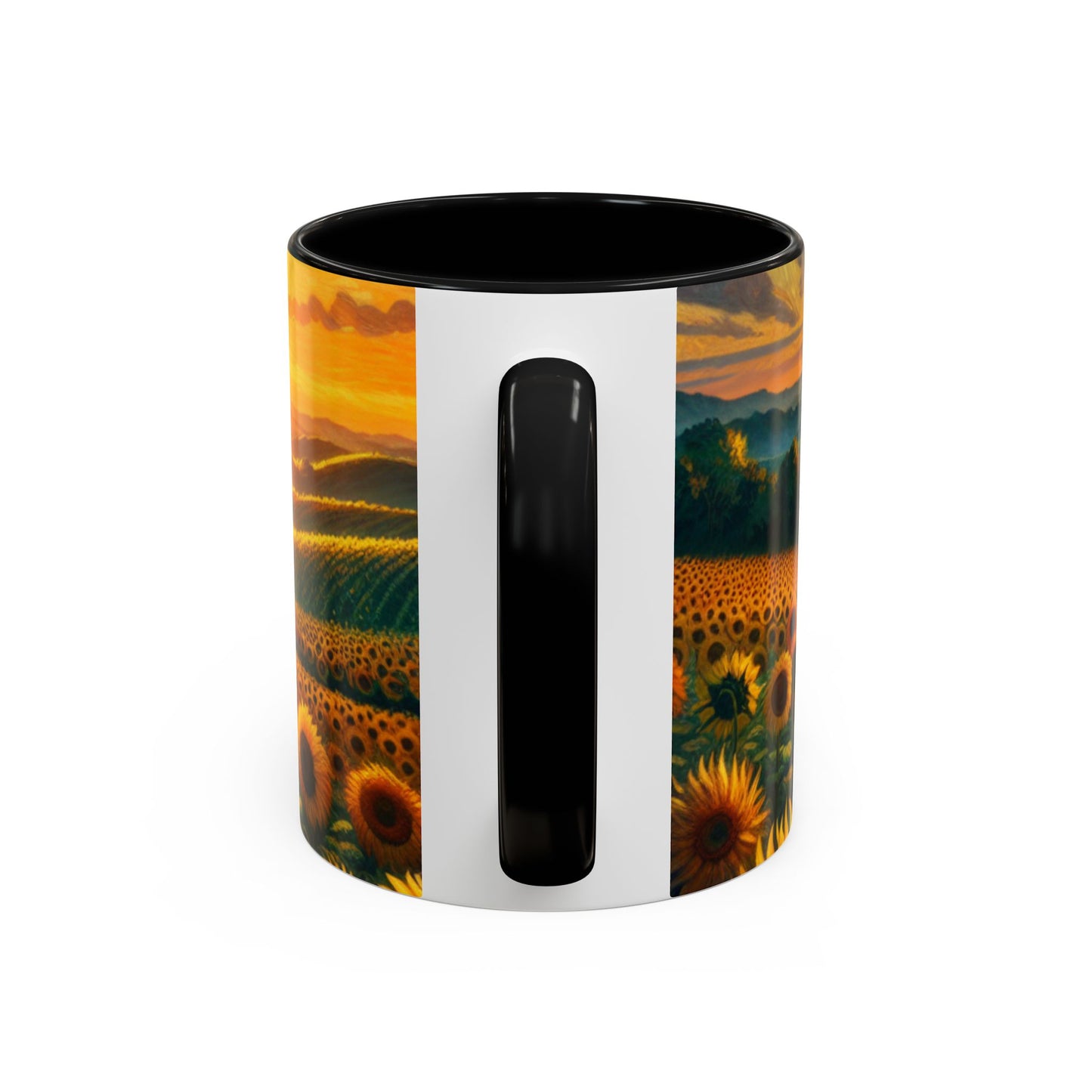Golden Sunrise Sunflower Fields - Mugs