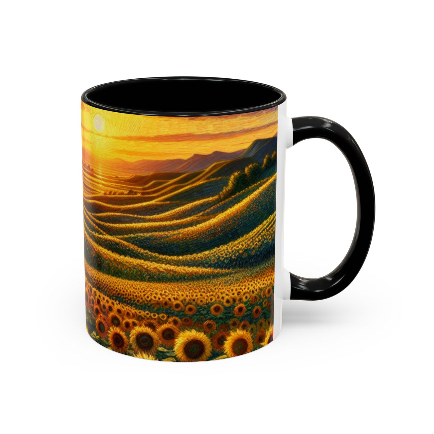 Sunset Serenade in Sunflower Valleys - Mugs