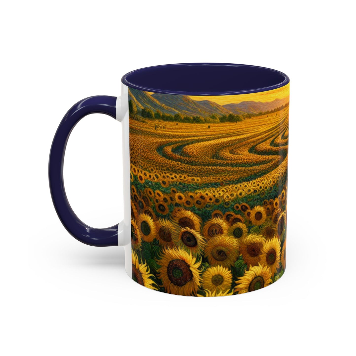 Sun-drenched Van Gogh-inspired Sunflower Spiral - Mugs