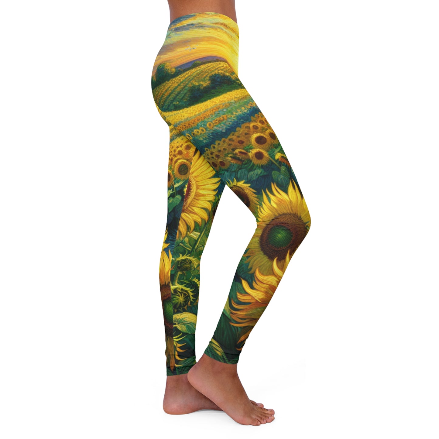 Sunset Serenade Sunflower Tapestry - Leggings