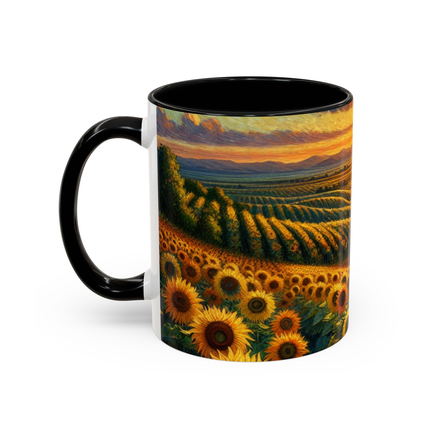 Sunset Serenade in Sunflower Valleys - Mugs