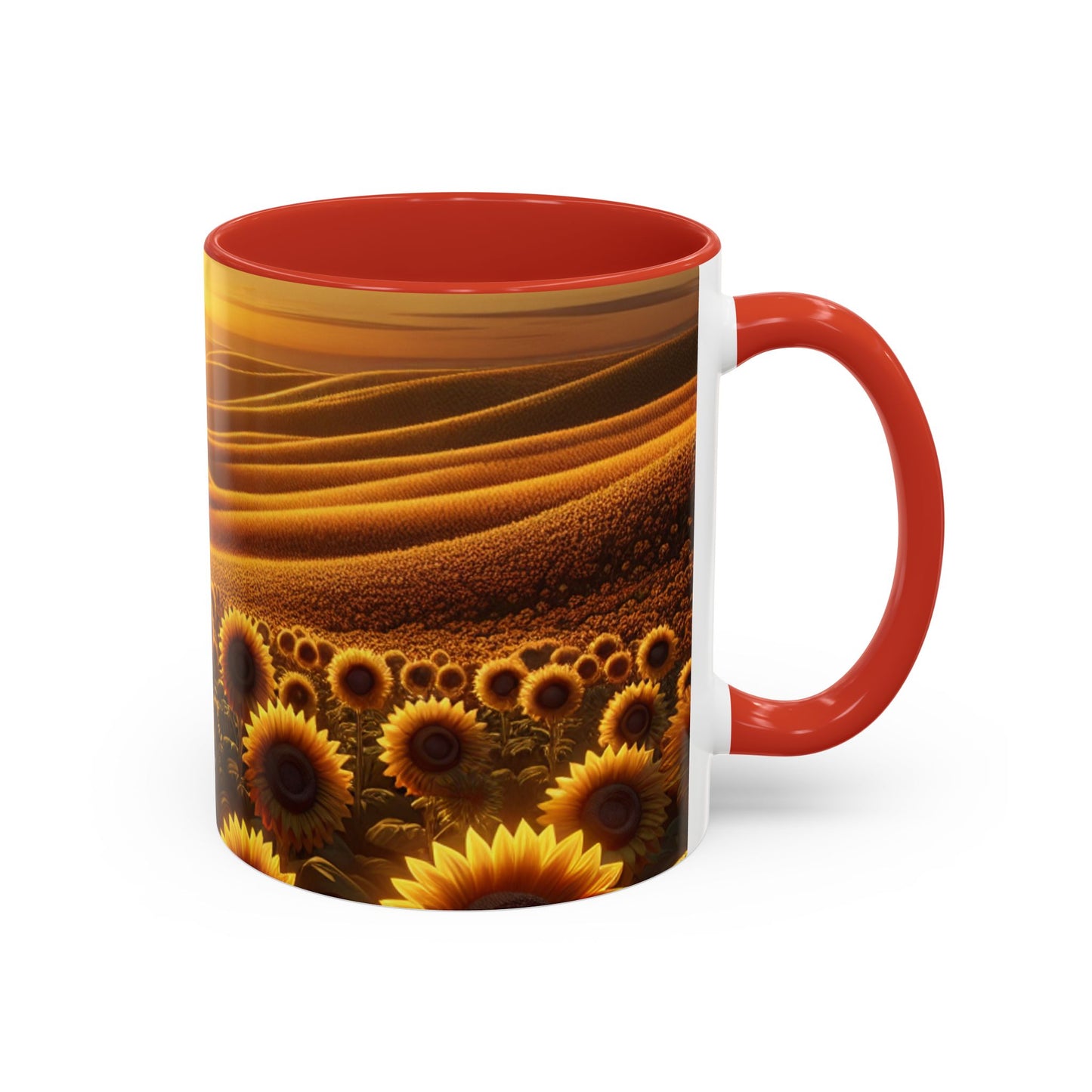 Golden Hour Sunflower Waves - Mugs