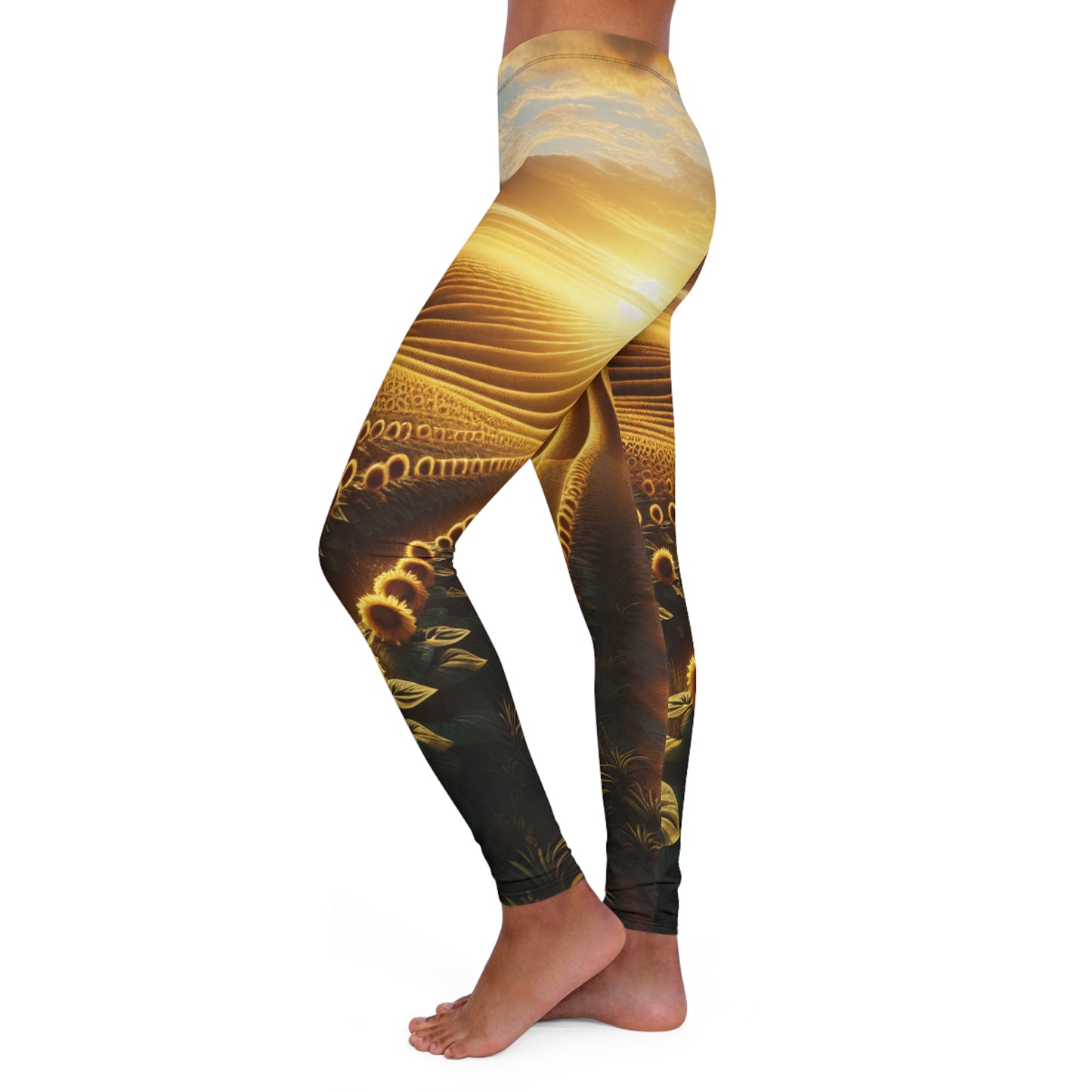 Golden Horizon Sunflower Symphony - Leggings