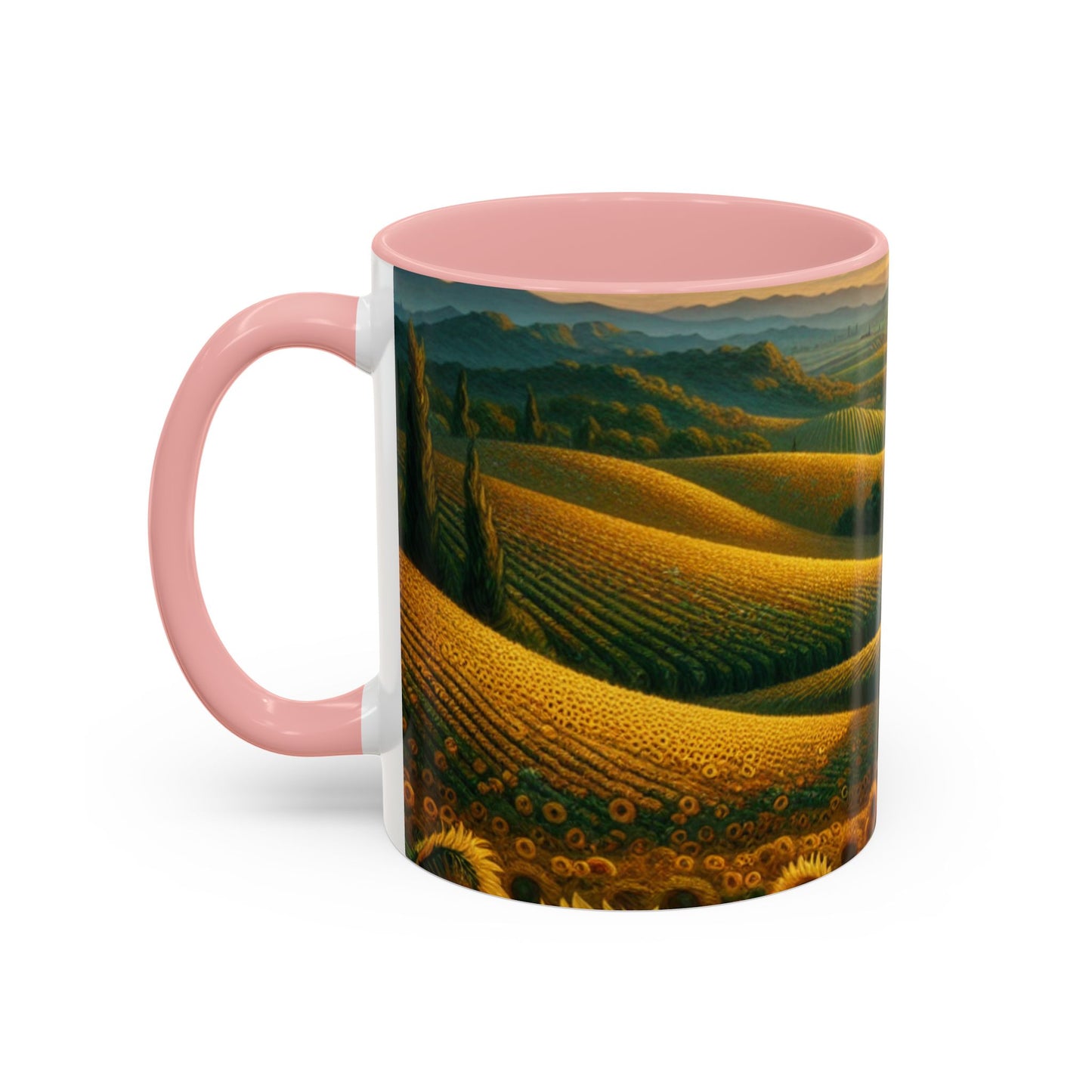 Golden Sunflower Fields at Dusk - Mugs