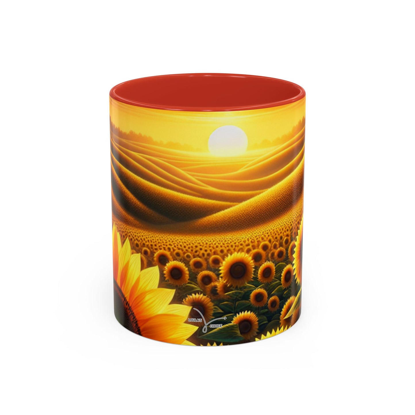 Golden Sunset Sunflower Fields - Mugs