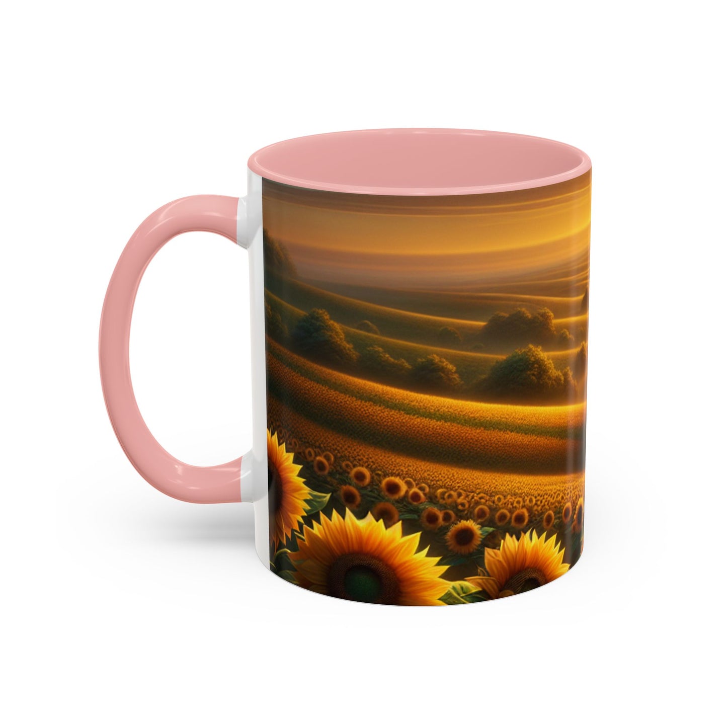 Golden Sunflower Fields at Dusk - Mugs