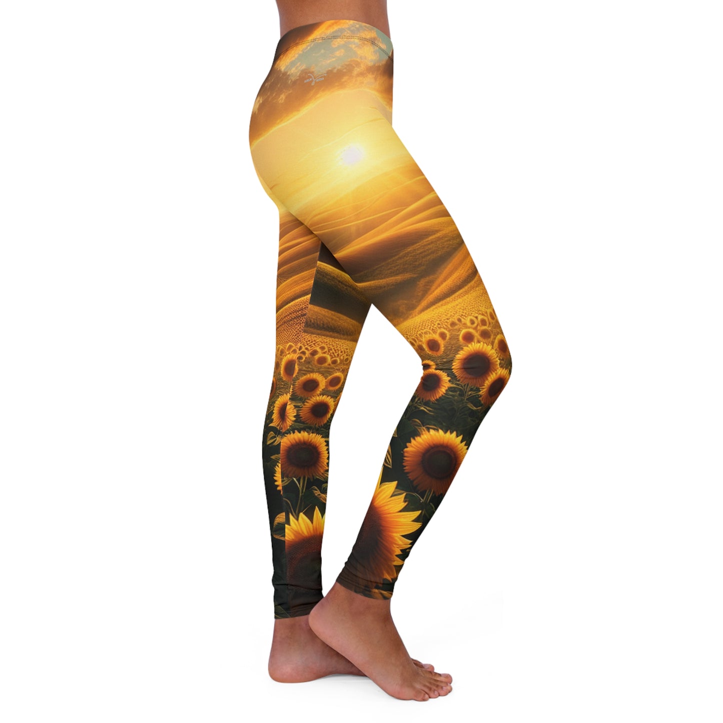 Golden Sunflower Waves - Leggings