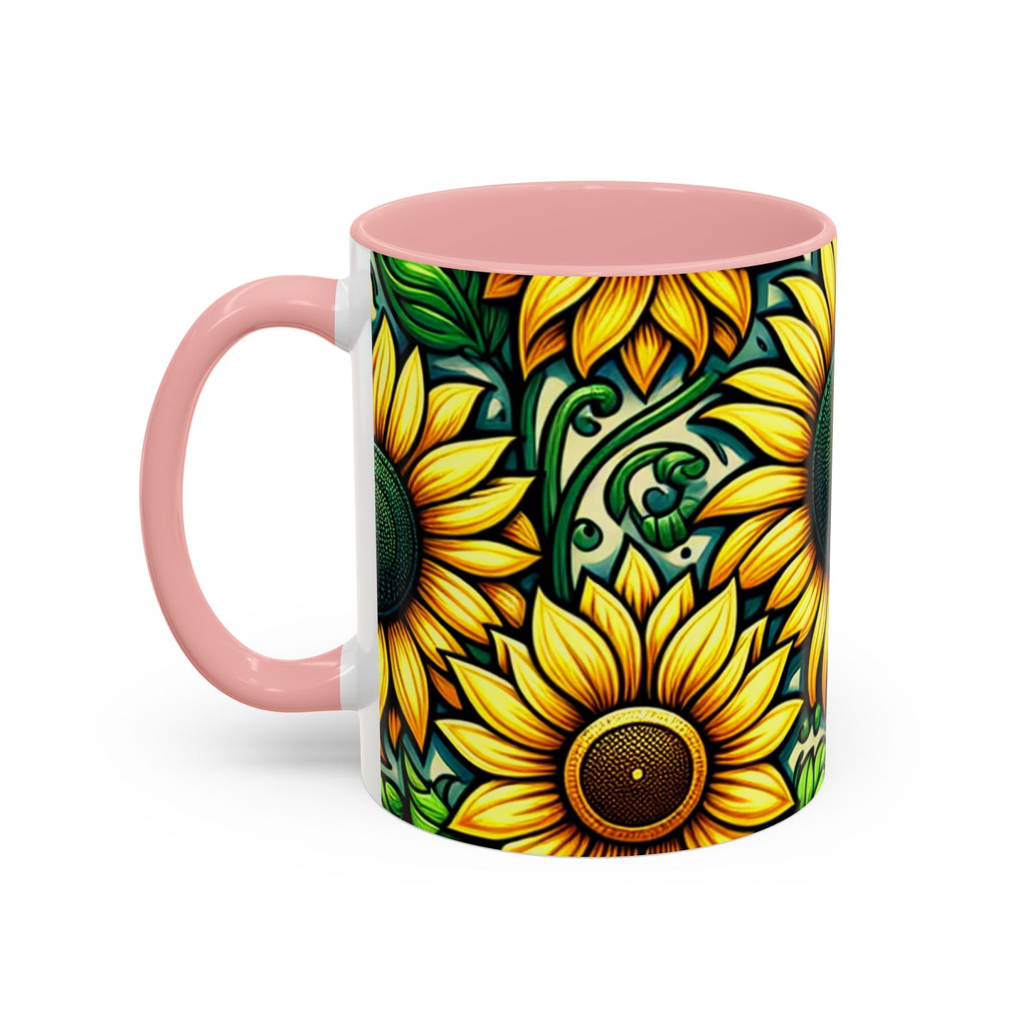 Verdant Helianthus Tapestry - Mugs