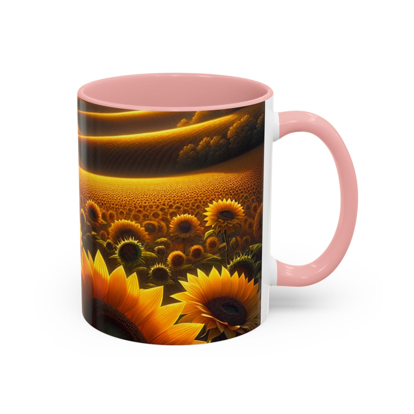 Golden Sunrise Sunflower Fields - Mugs