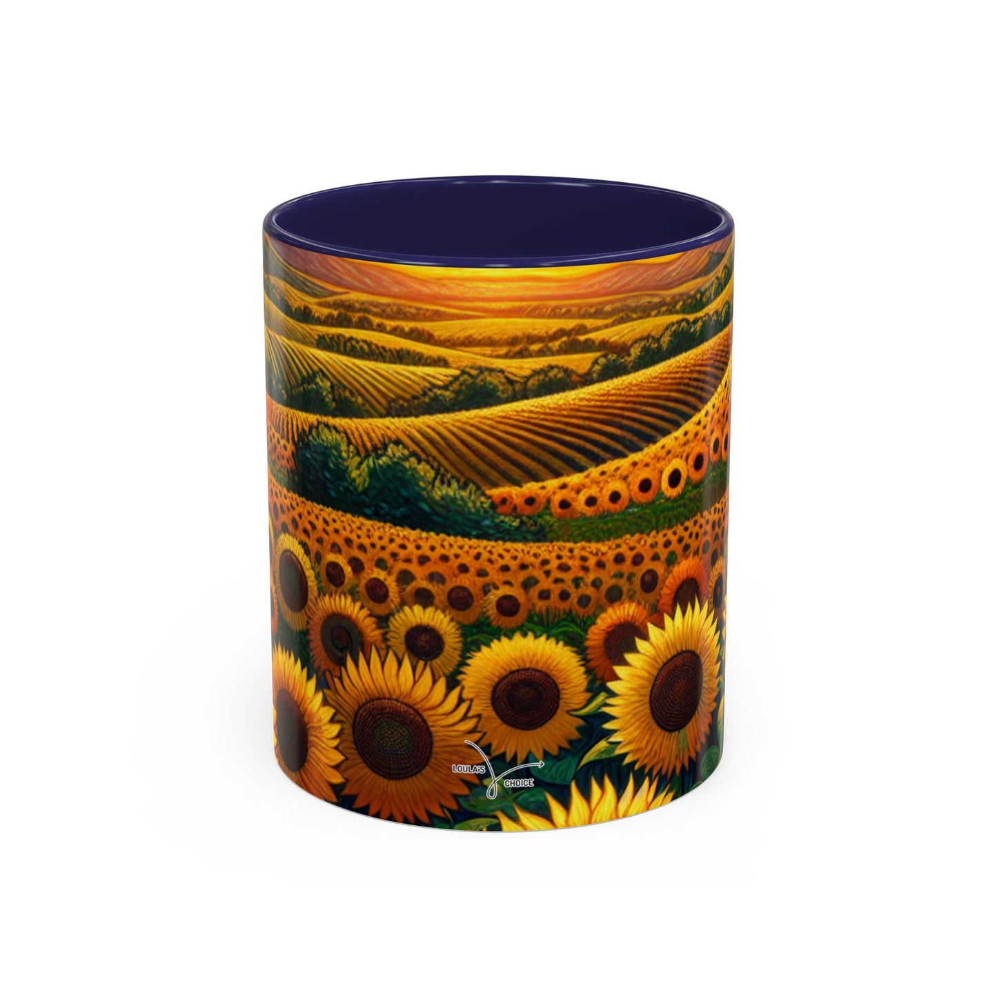Sunset Serenade in Sunflower Fields - Mugs