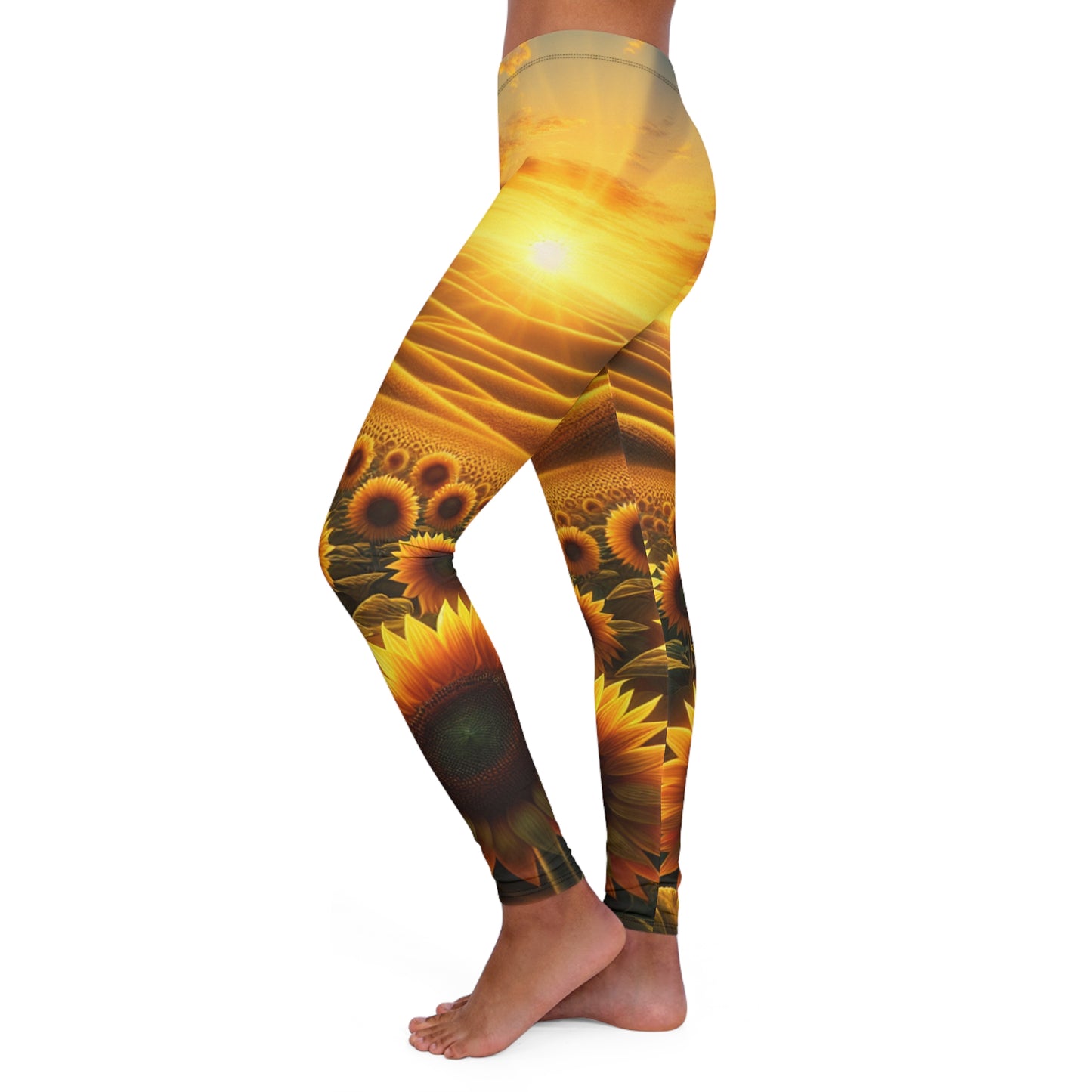 Amber Radiance Sunflower Fields - Leggings