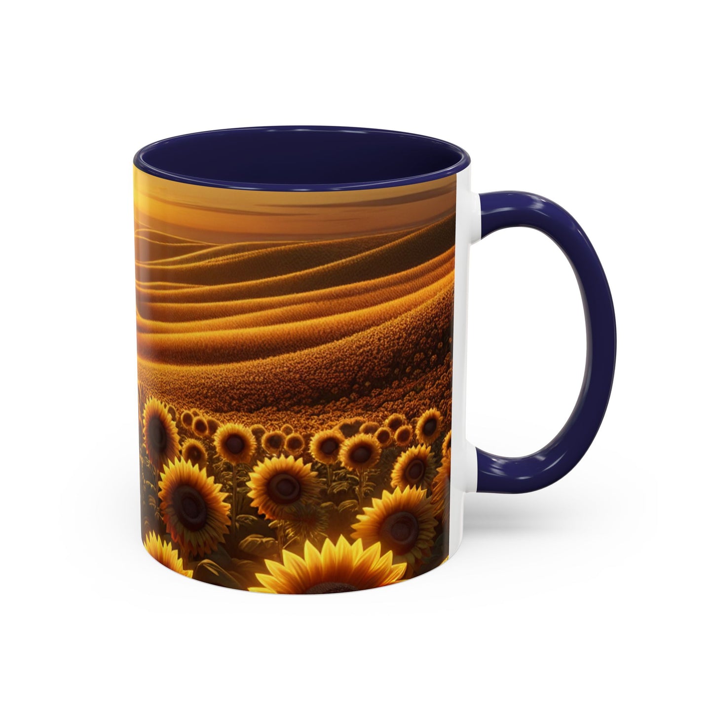 Golden Hour Sunflower Waves - Mugs