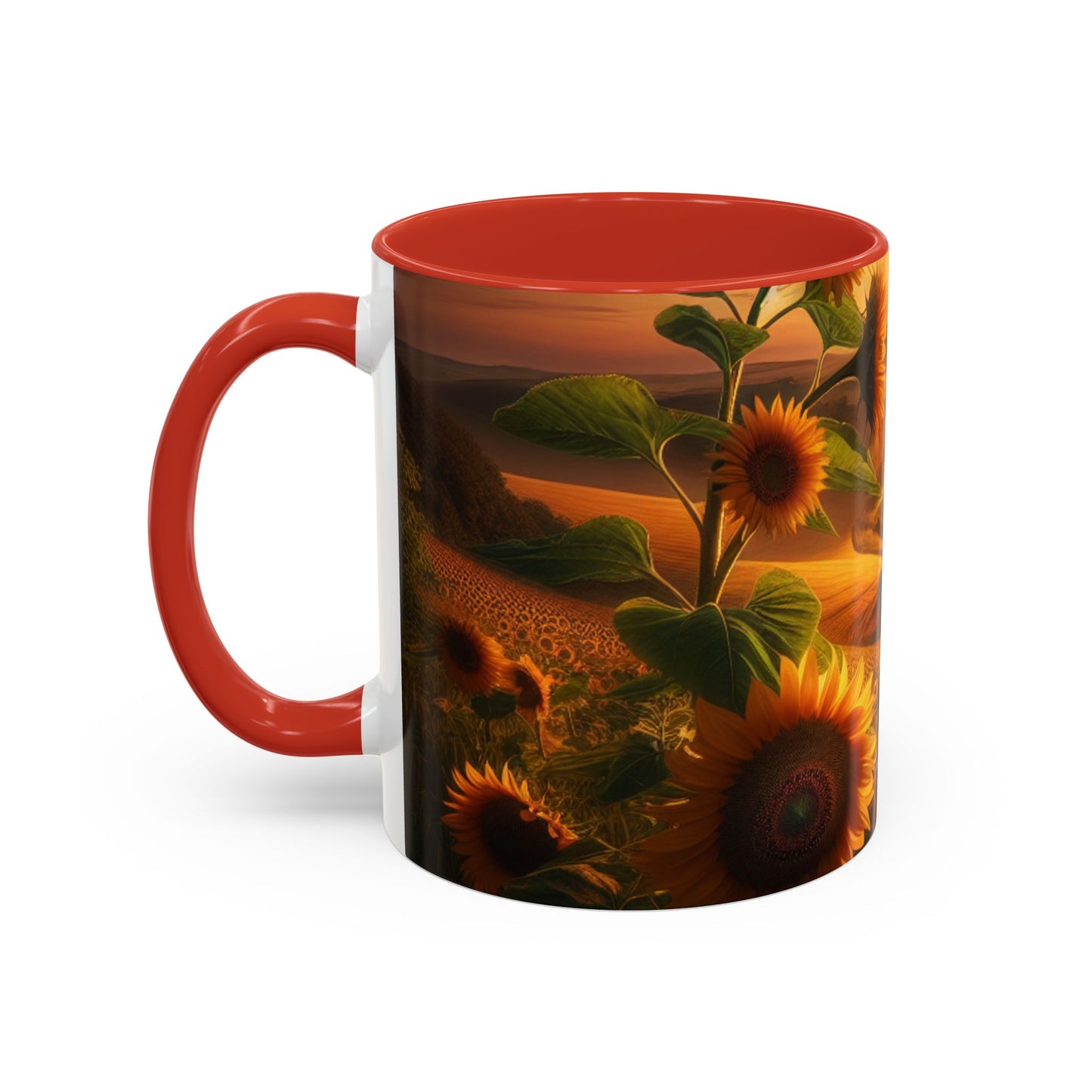 Golden Sunrise Sunflower Valleys - Mugs