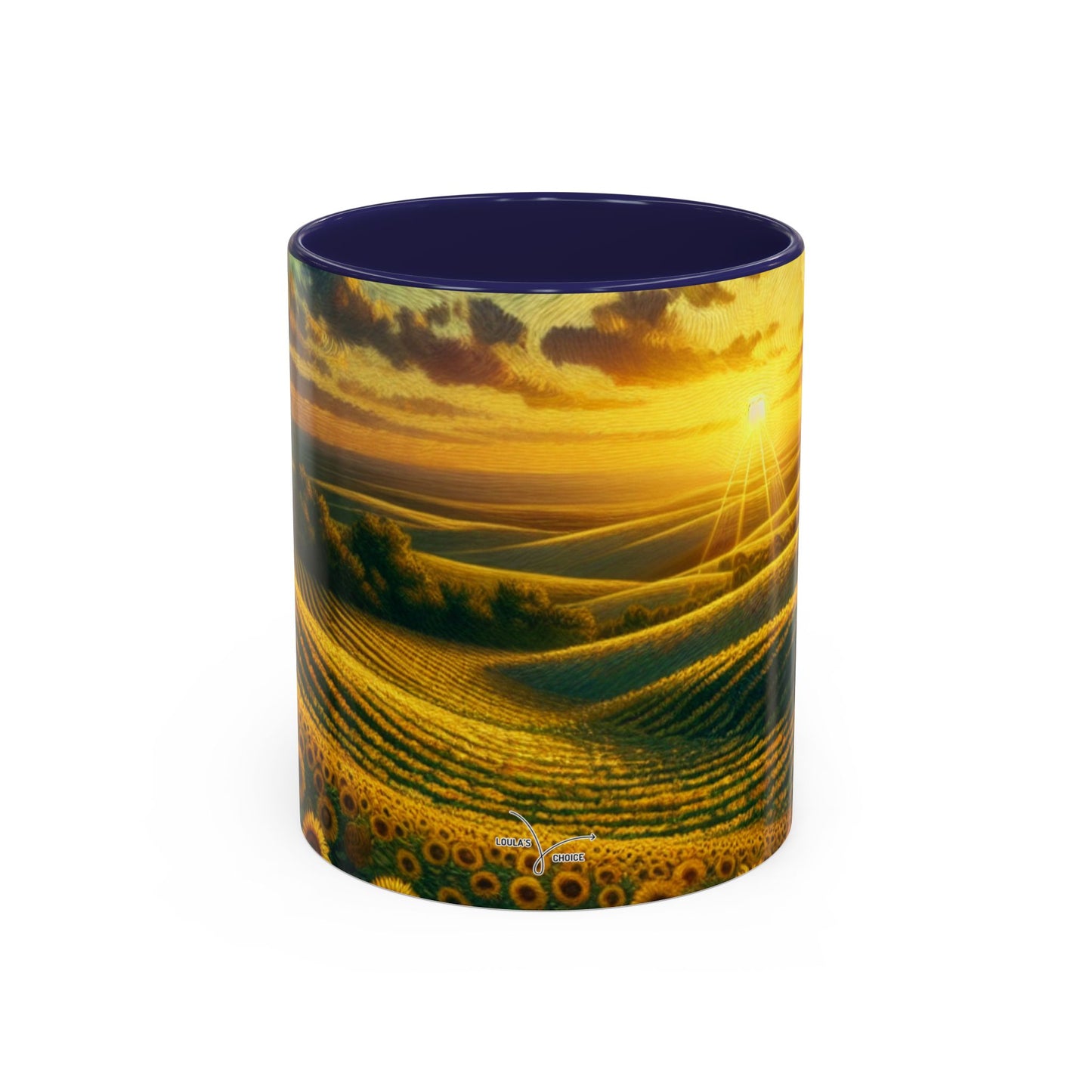 Sunset Serenade in Sunflower Fields - Mugs