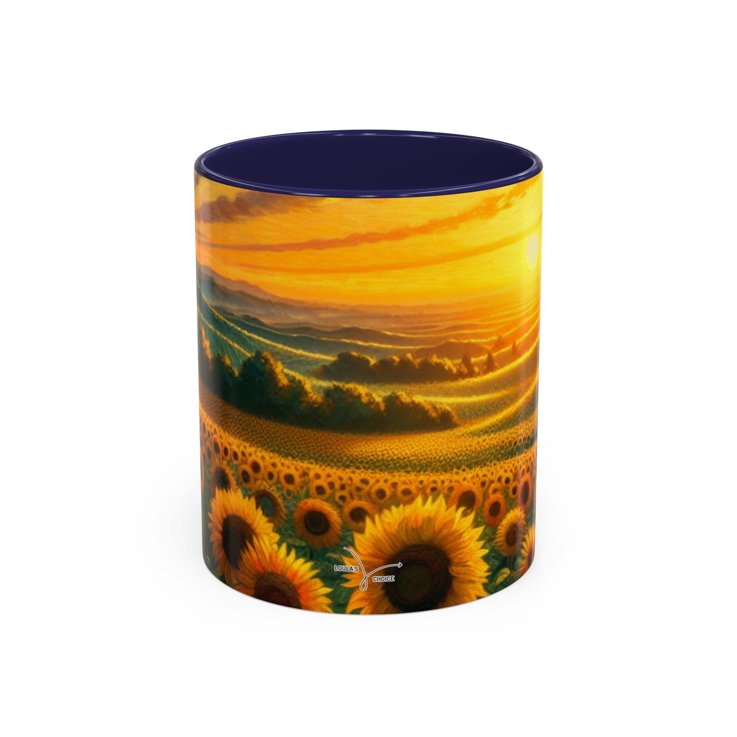Golden Sunrise Sunflower Fields - Mugs