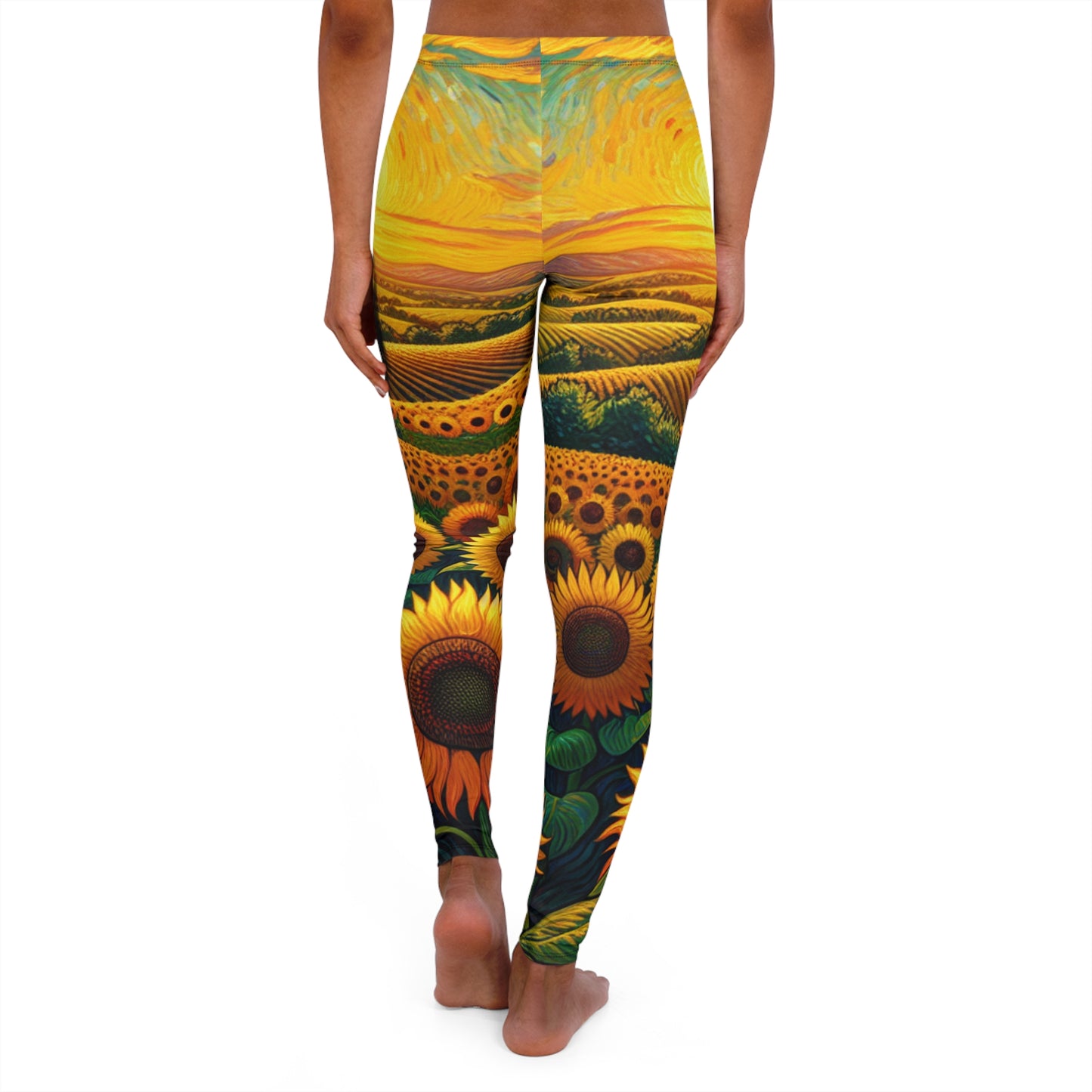 Sunset Serenade in Sunflower Fields - Leggings