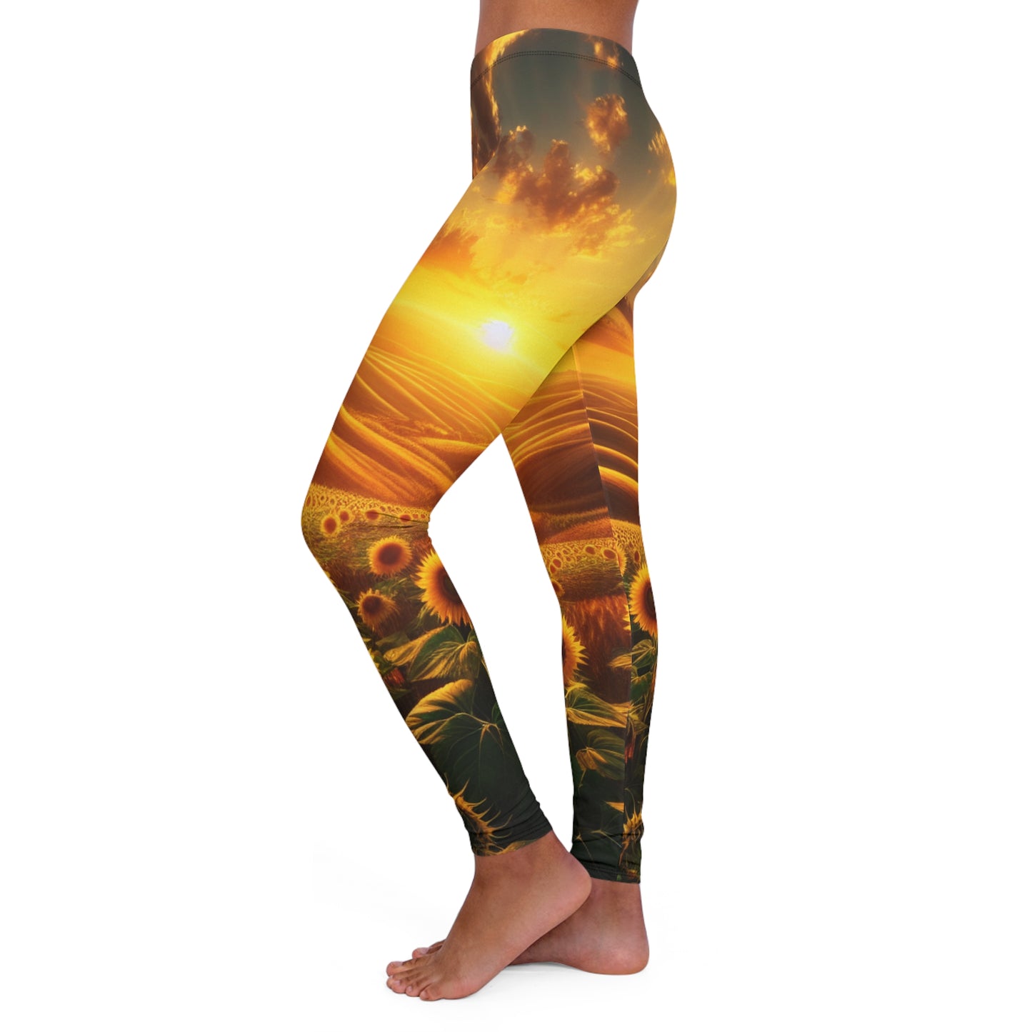 Sunset Serenade in Sunflower Valleys - Leggings