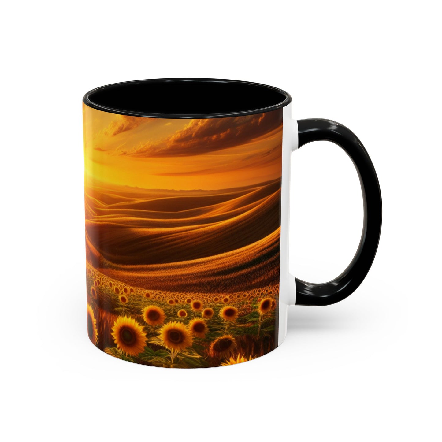 Sunset Serenade in Sunflower Valleys - Mugs