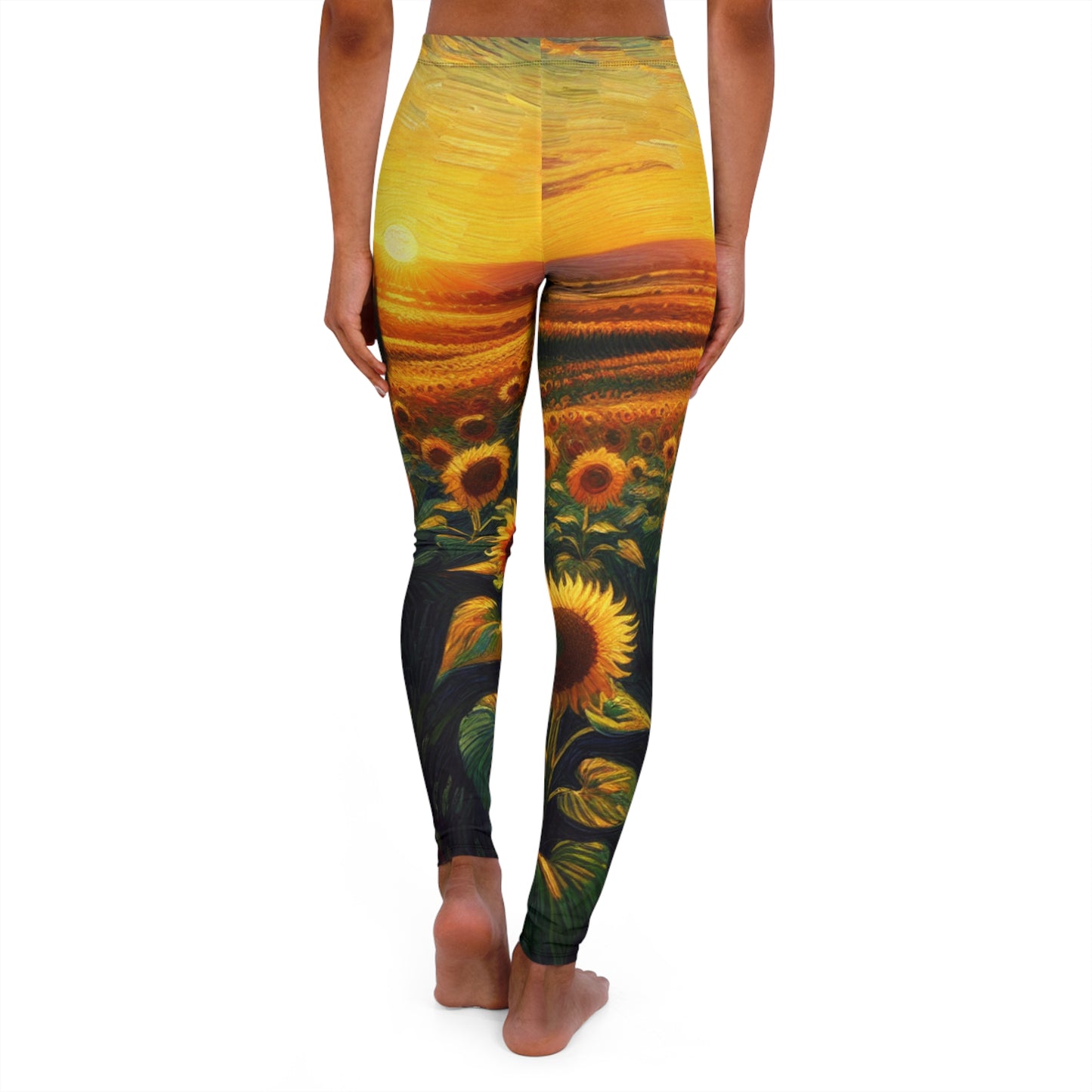 Golden Sunset Sunflower Fields - Leggings