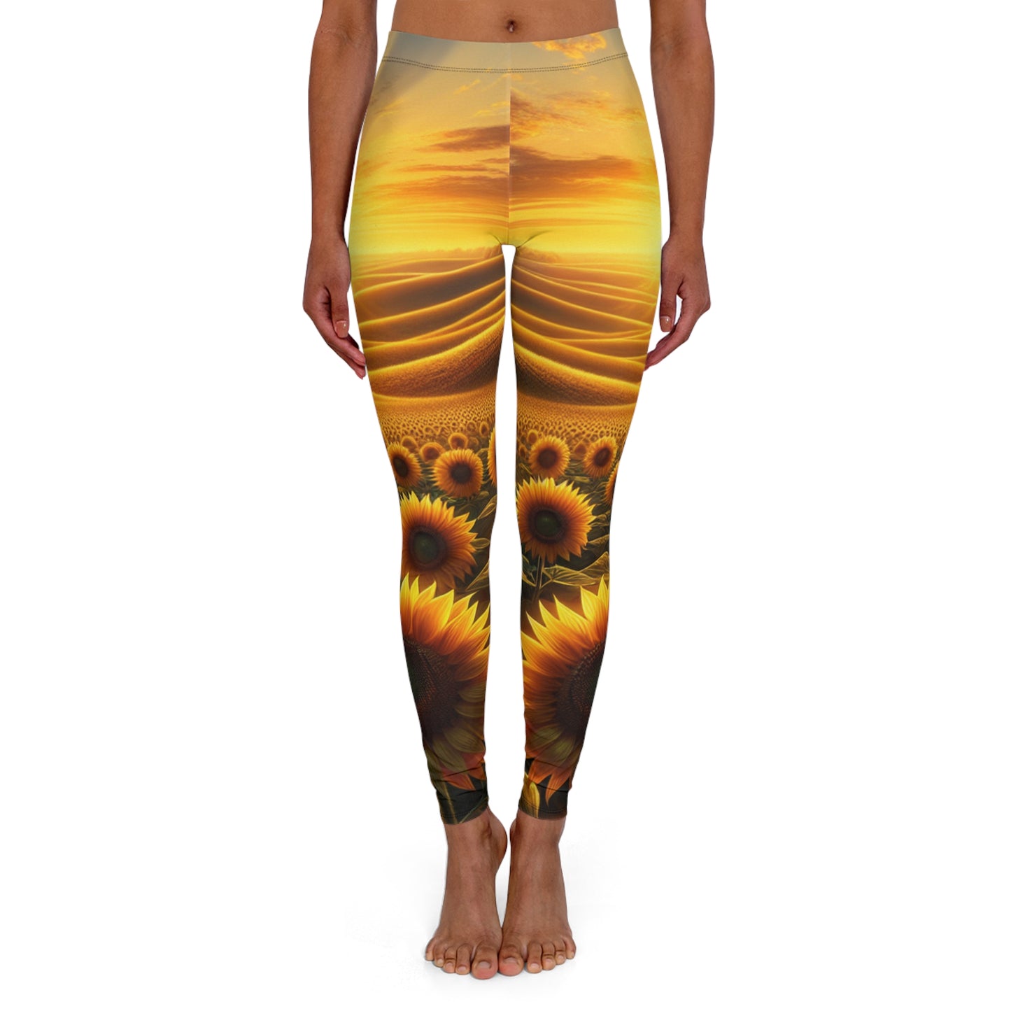 Amber Radiance Sunflower Fields - Leggings