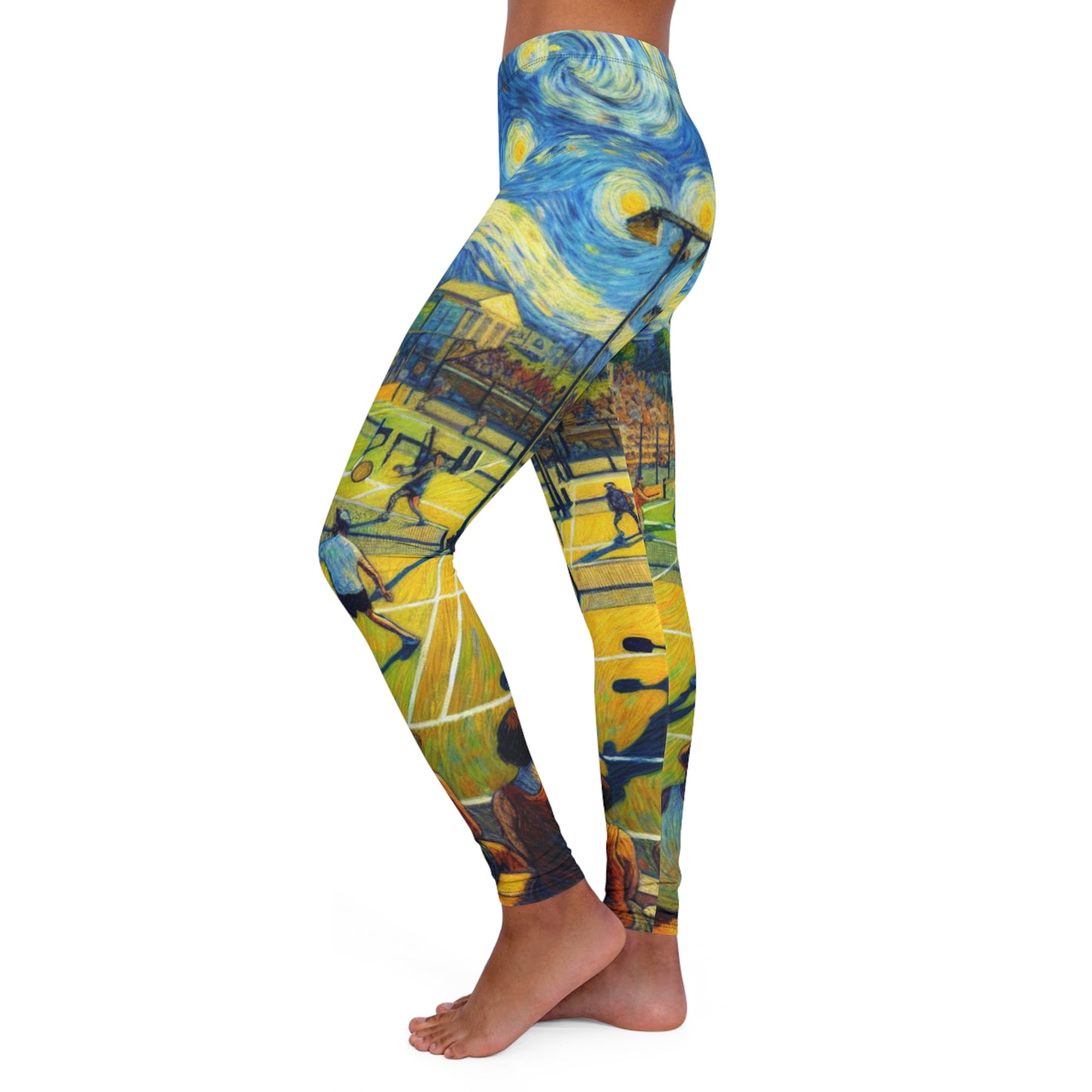 Starry Tennis Night Whirls - Leggings