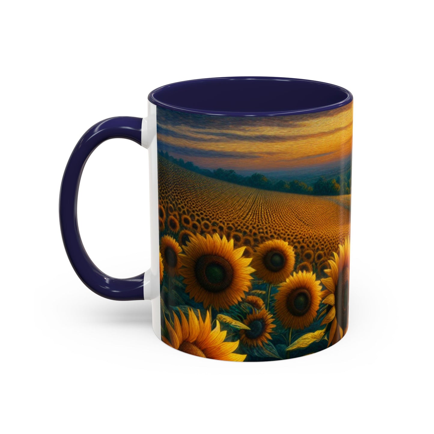 Sunset Serenade in the Sunflower Fields - Mugs