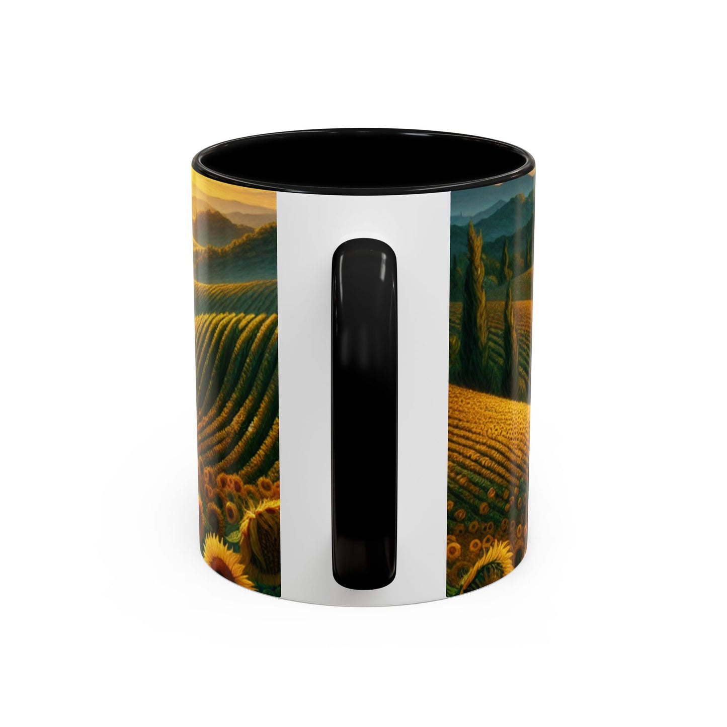 Golden Sunflower Fields at Dusk - Mugs