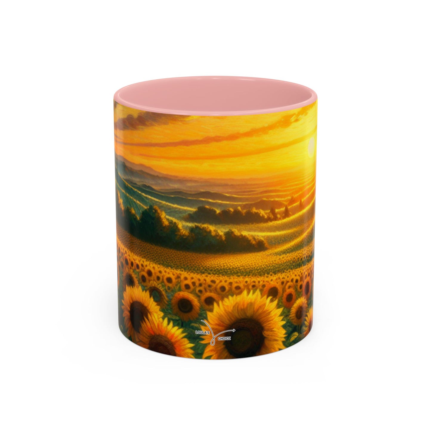 Golden Sunrise Sunflower Fields - Mugs