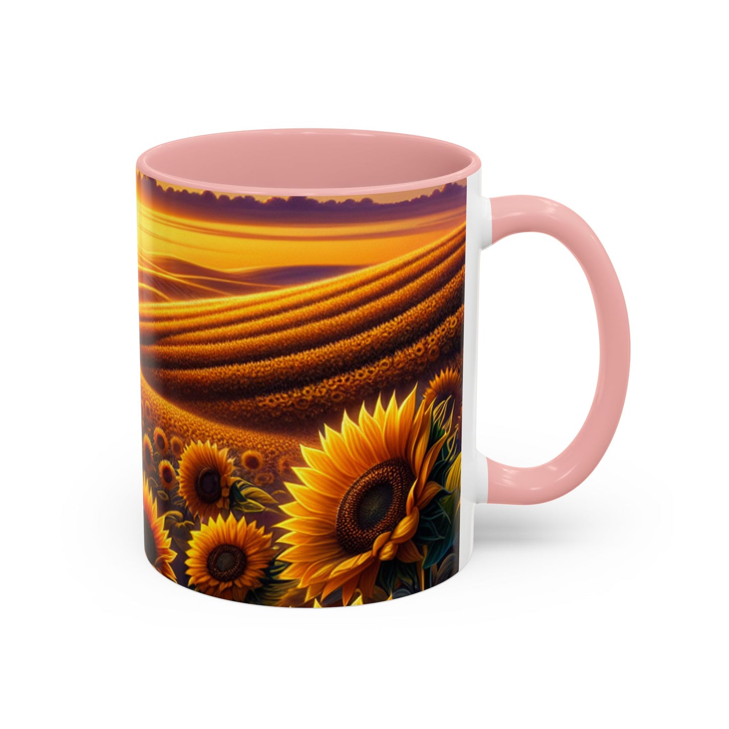 Golden Radiance Sunflower Fields - Mugs