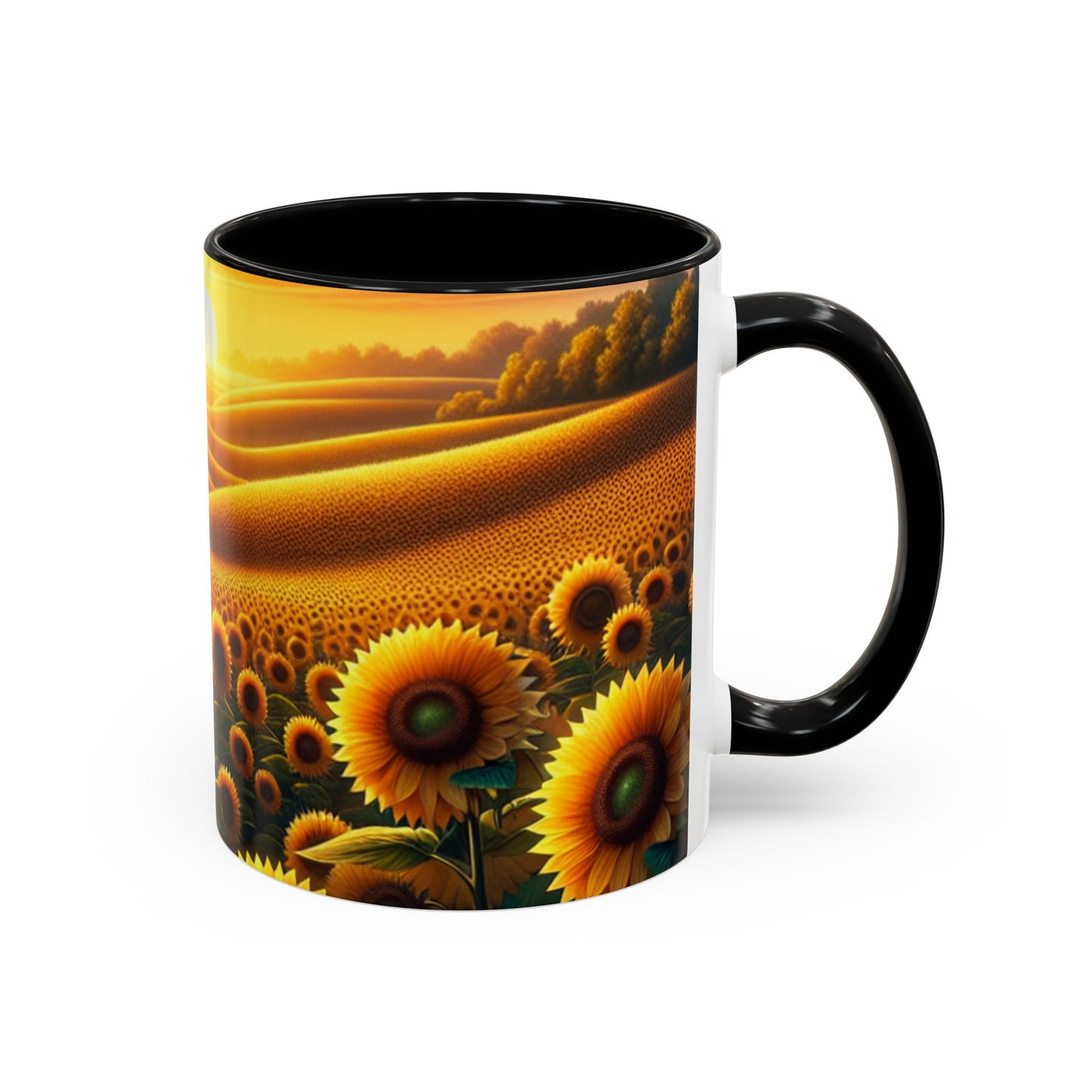 Golden Sunset Sunflower Fields - Mugs
